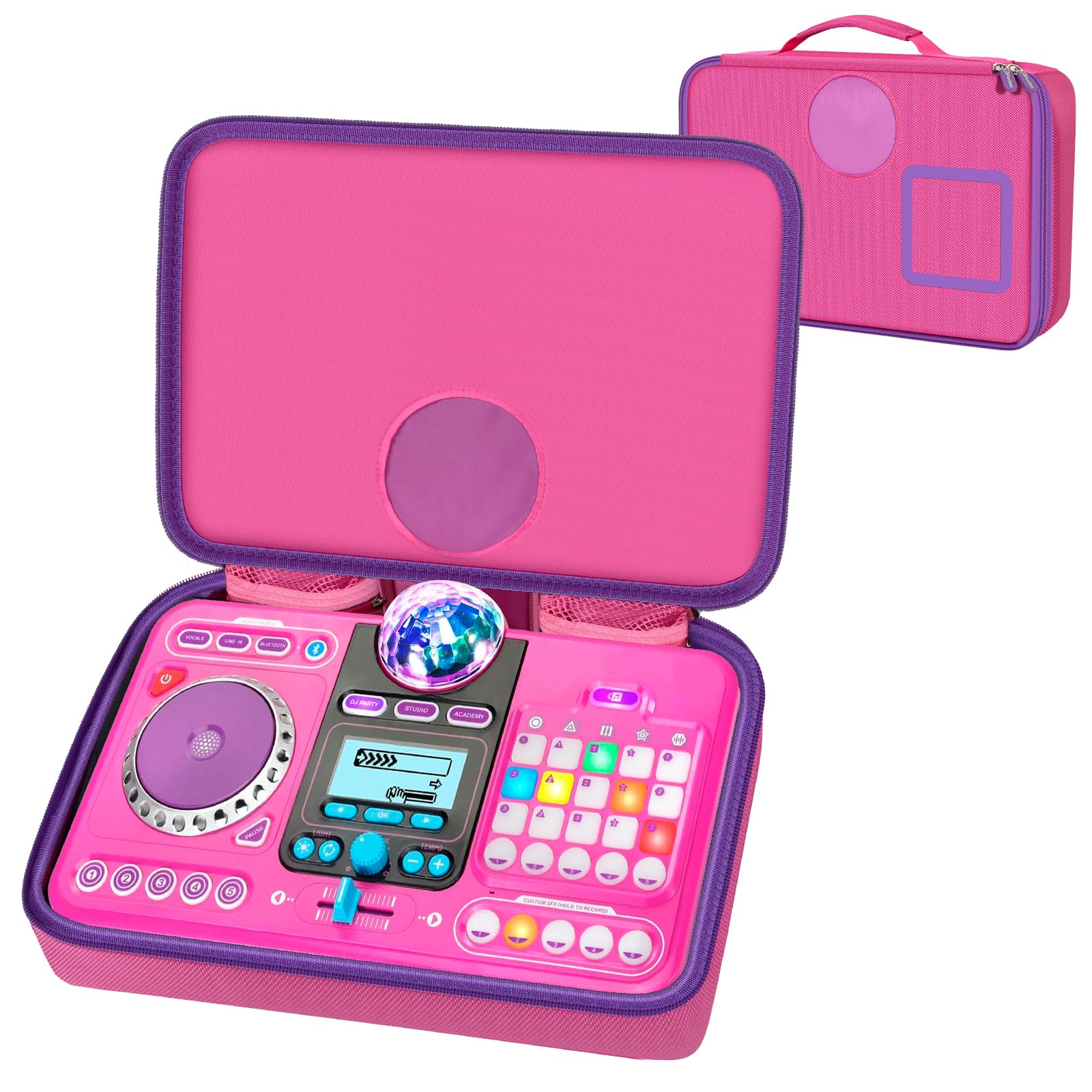 DJ Mixer Bag for VTech KidiStar DJ Mixer, Kidi DJ Mix, (Not Included Kids Music Toy DJ Mixer) - Case Only (Pink) rosered