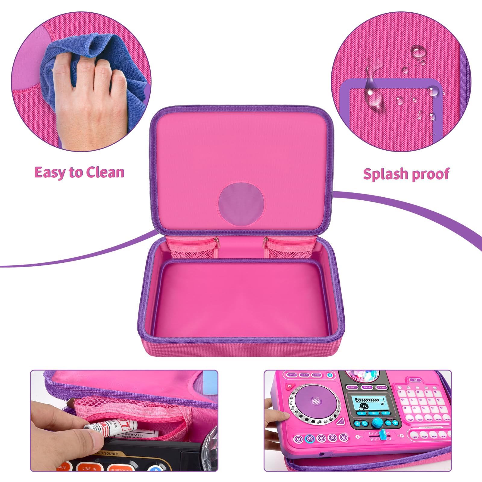 DJ Mixer Bag for VTech KidiStar DJ Mixer, Kidi DJ Mix, (Not Included Kids Music Toy DJ Mixer) - Case Only (Pink) rosered - Image 5