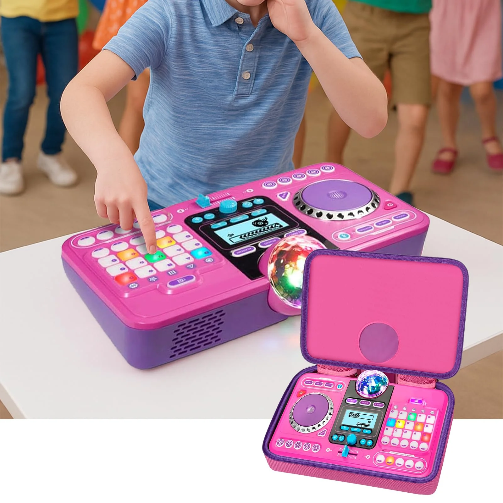 DJ Mixer Bag for VTech KidiStar DJ Mixer, Kidi DJ Mix, (Not Included Kids Music Toy DJ Mixer) - Case Only (Pink) rosered - Image 8