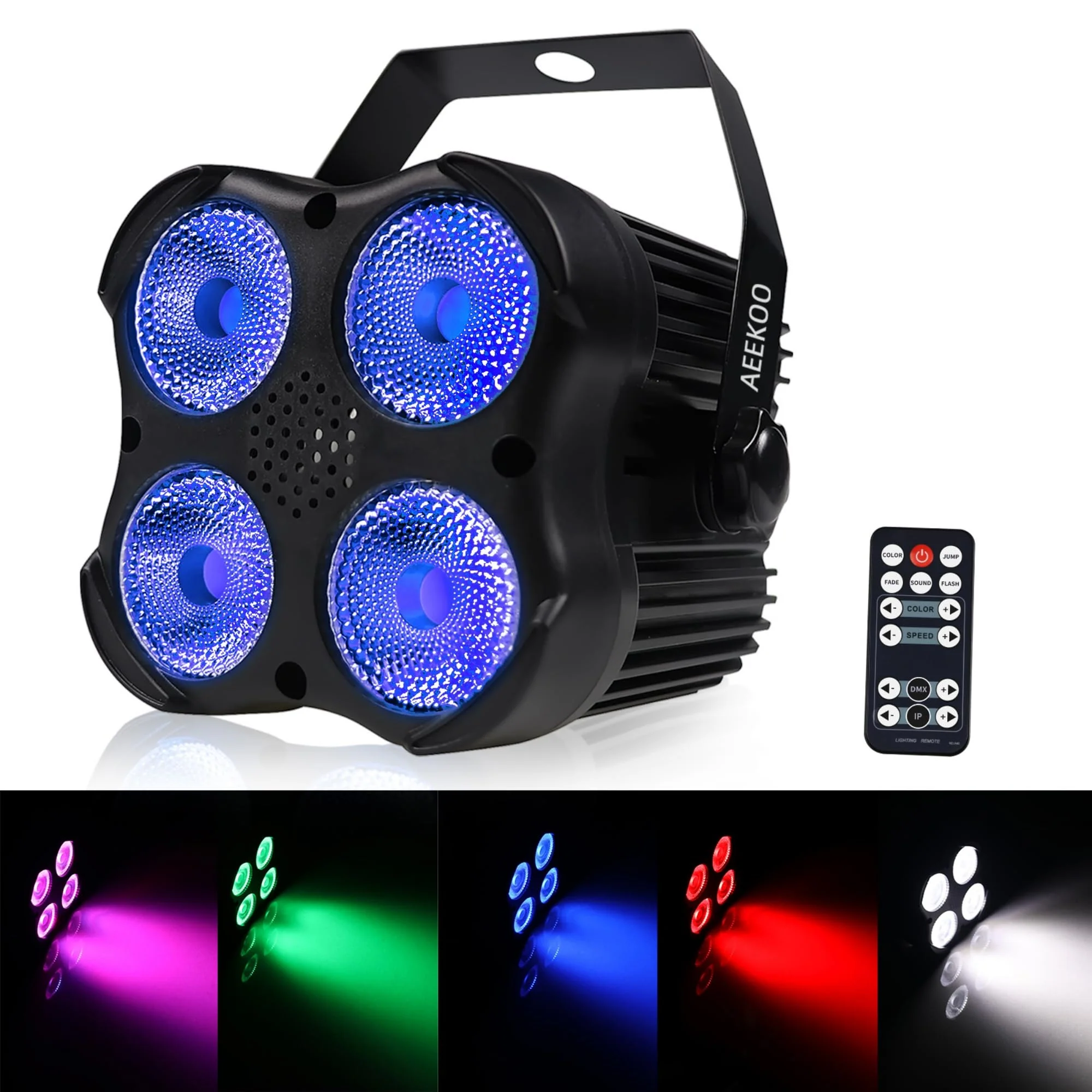 DJ Par Lights, RGBW LED Par Light with Sound Activated and Remote, DMX Stage Uplighting for Event Wedding Church Festival Stage Lighting - Image 8