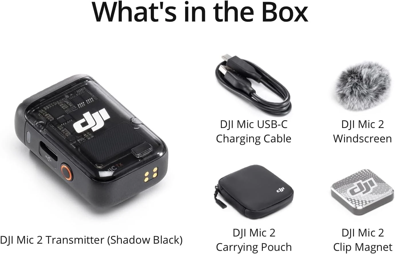 DJI Mic 2 Transmitter (Shadow Black), Wireless Microphone with Intelligent Noise Cancelling, 14-Hour Internal Recording, 6-Hour Battery, Magnetic Attachment, Bluetooth Microphone, YouTube, Vlogs Mic 2 Transmitter (Shadow Black) - Image 6