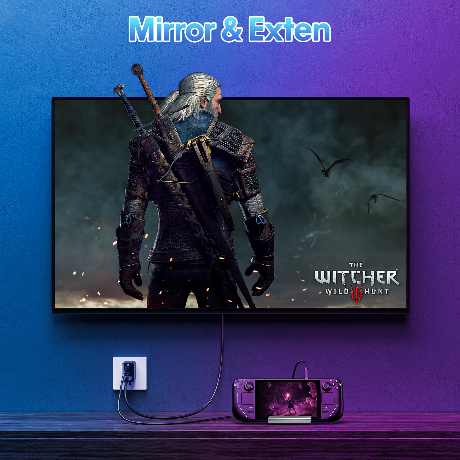 Docking Station for Steam Deck ROG Ally, 6 in 1 Stream Deck Dock with HDMI 2.0 4K@60Hz, 1000Mbps Gigabit Ethernet, 3 USB-A 3.0 and Full Speed Charging USB-C Port Compatible with Valve Steam Deck - Image 8