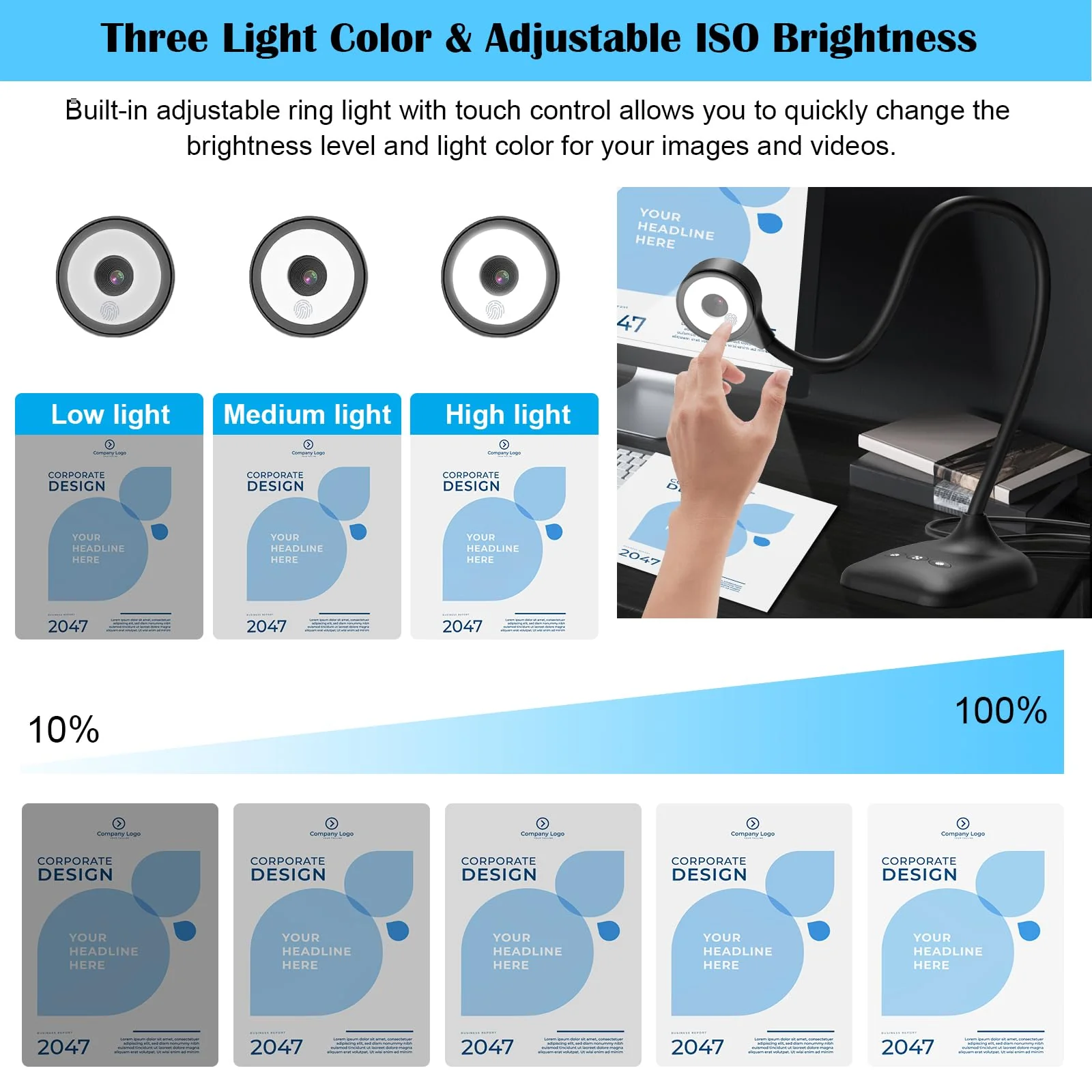 Document Camera for Teachers, Doc Camera, USB Visualizer with LED Light, Auto Focus, Image Invert, Fold, For Mac OS, Windows, Chromebook - Image 5