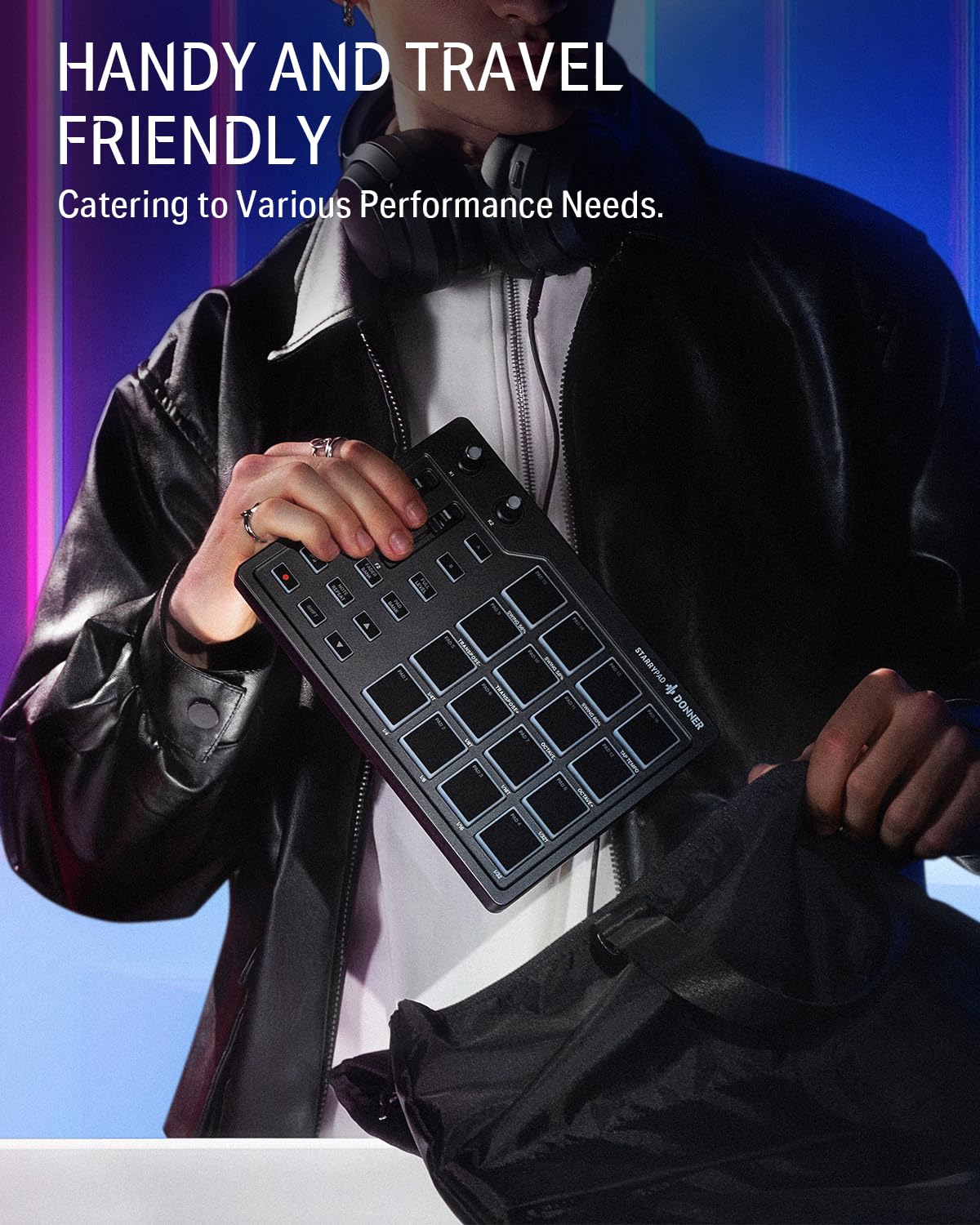 Donner MIDI Pad Beat Maker Machine Professional, Drum Machine with 16 Beat Pads, 2 Assignable Fader & Knobs and Music Production Software, USB MIDI Controller with 40 Courses, STARRYPAD DPD-16 - Image 4