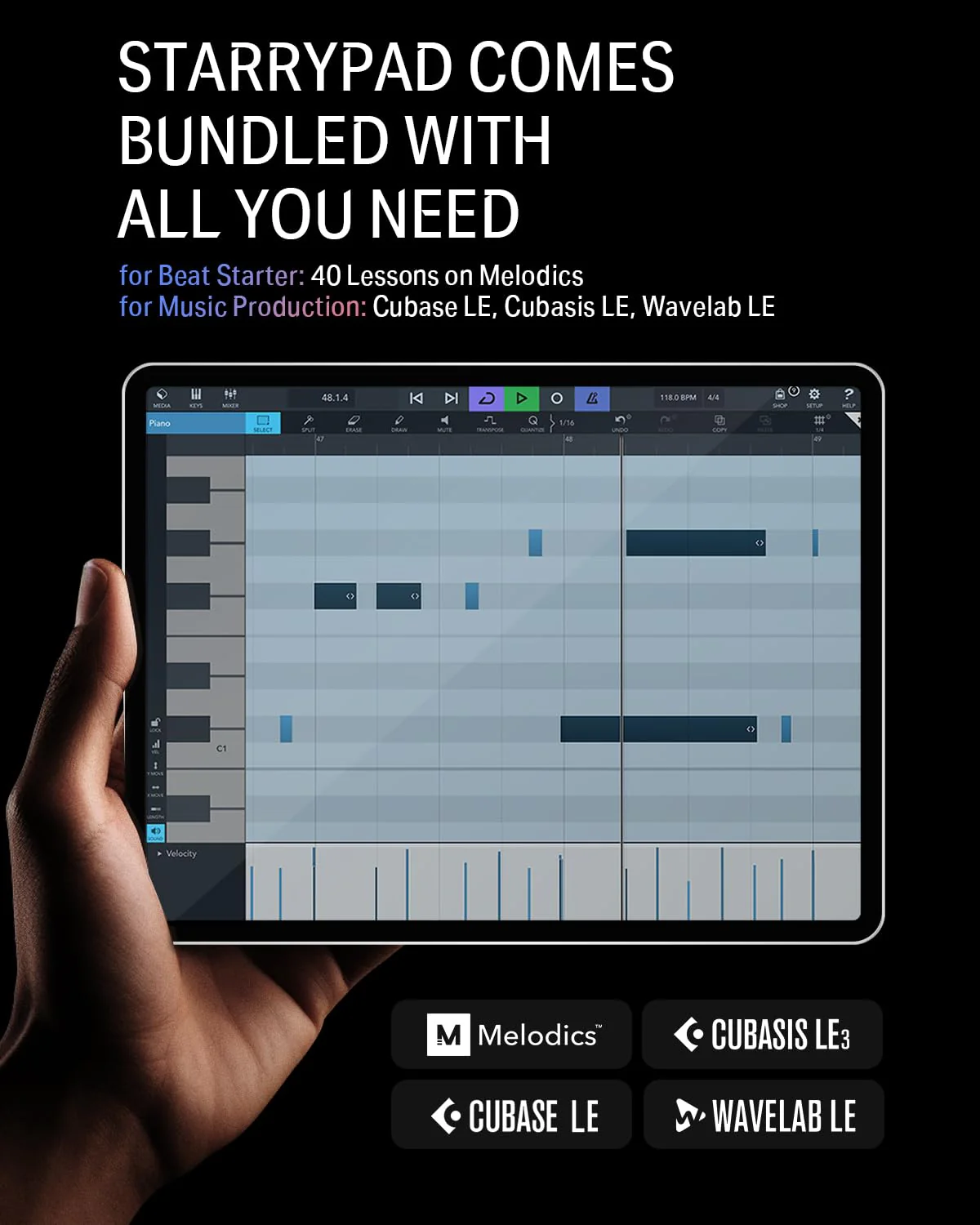 Donner MIDI Pad Beat Maker Machine Professional, Drum Machine with 16 Beat Pads, 2 Assignable Fader & Knobs and Music Production Software, USB MIDI Controller with 40 Courses, STARRYPAD DPD-16 - Image 6