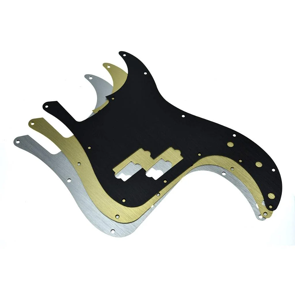 Dopro 13 Hole Right Handed Modern-Style Metal Aluminium Anodized Precision Bass P Bass Pickguard Fits American Fender P Bass Black Right Handed Version - Image 5