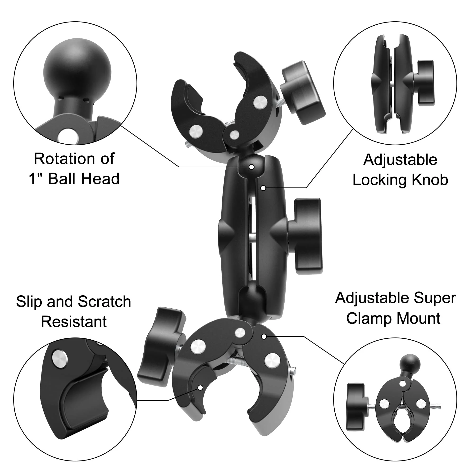 Double Mount Clamp Bracket Monitor Magic Socket Arm for Desk Photo Studio Light Stand, Photography Reflector, Flag Holder Mount, Cross Bars, Umbrella, Pole Stick Shoot Accessories Tools - Image 4