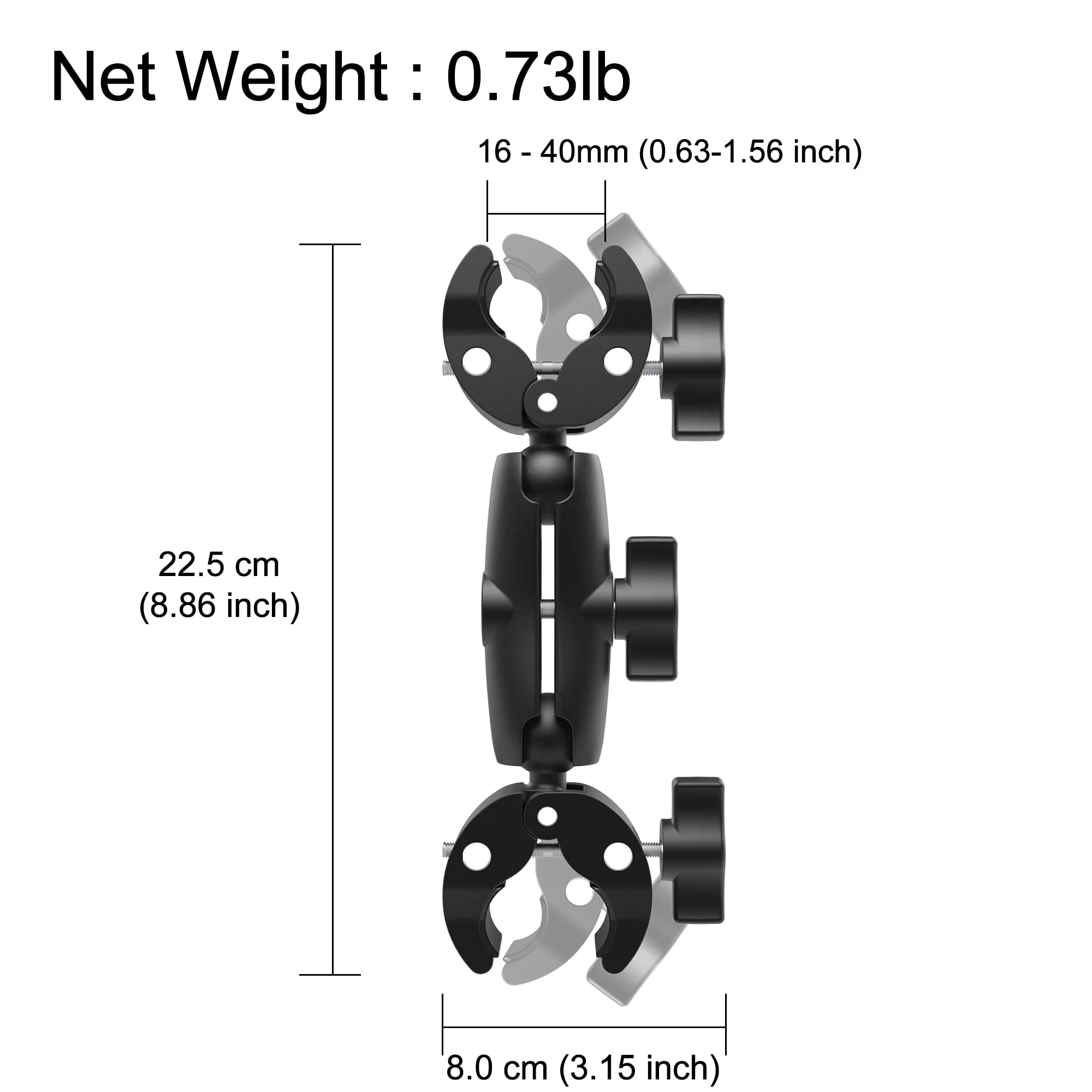 Double Mount Clamp Bracket Monitor Magic Socket Arm for Desk Photo Studio Light Stand, Photography Reflector, Flag Holder Mount, Cross Bars, Umbrella, Pole Stick Shoot Accessories Tools - Image 5