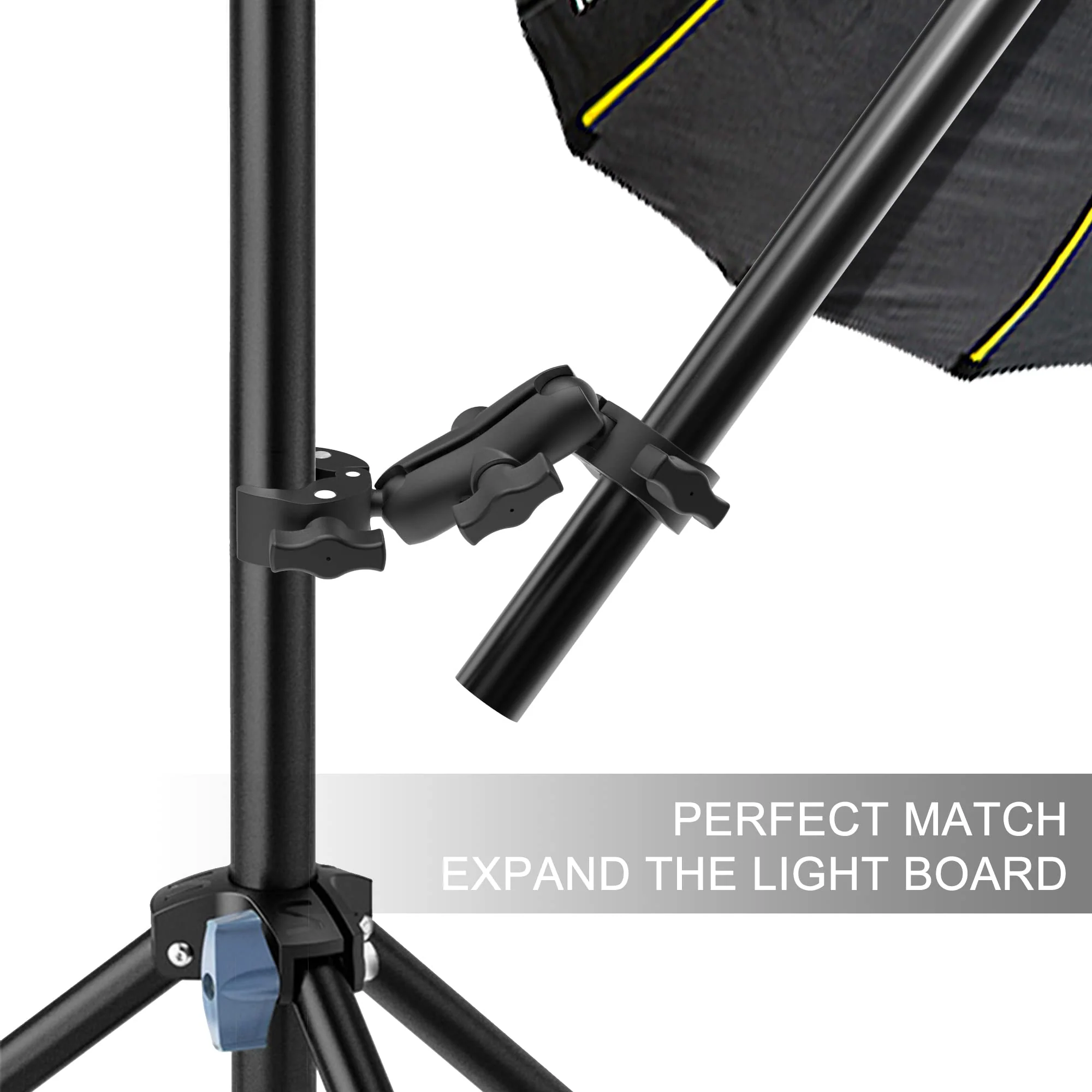Double Mount Clamp Bracket Monitor Magic Socket Arm for Desk Photo Studio Light Stand, Photography Reflector, Flag Holder Mount, Cross Bars, Umbrella, Pole Stick Shoot Accessories Tools - Image 6