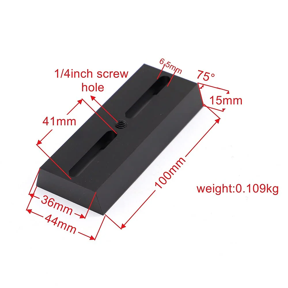 Dovetail Telescope Mounting Plate 10cm 21cm 30cm 40cm for Equatorial Tripod Long Version Binocular- 75° Black Plate Standard Size (30CM) - Image 3
