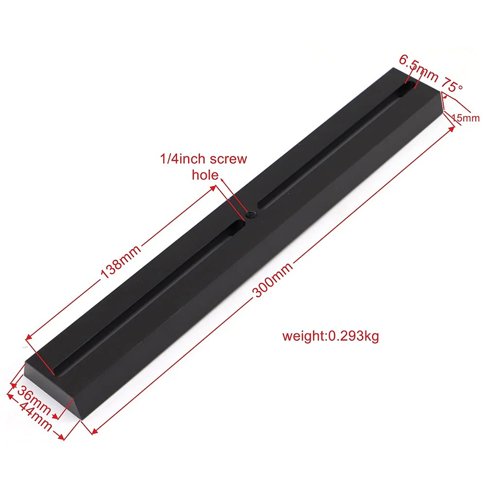 Dovetail Telescope Mounting Plate 10cm 21cm 30cm 40cm for Equatorial Tripod Long Version Binocular- 75° Black Plate Standard Size (30CM) - Image 5