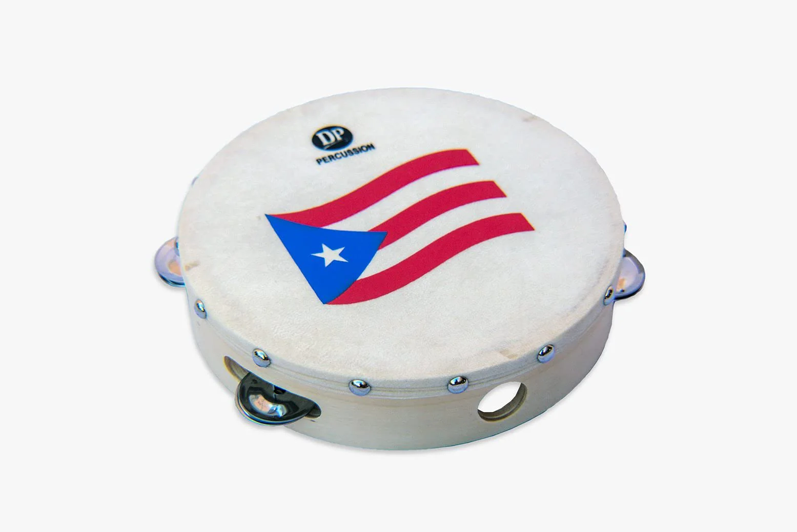 DP Music Parranda Kit Percussion with Carrying Bag - Puerto Rico Flag 8 Inches Tambourine - Claves - Plastic Güiro & Maracas (Maracas Green) - Image 6