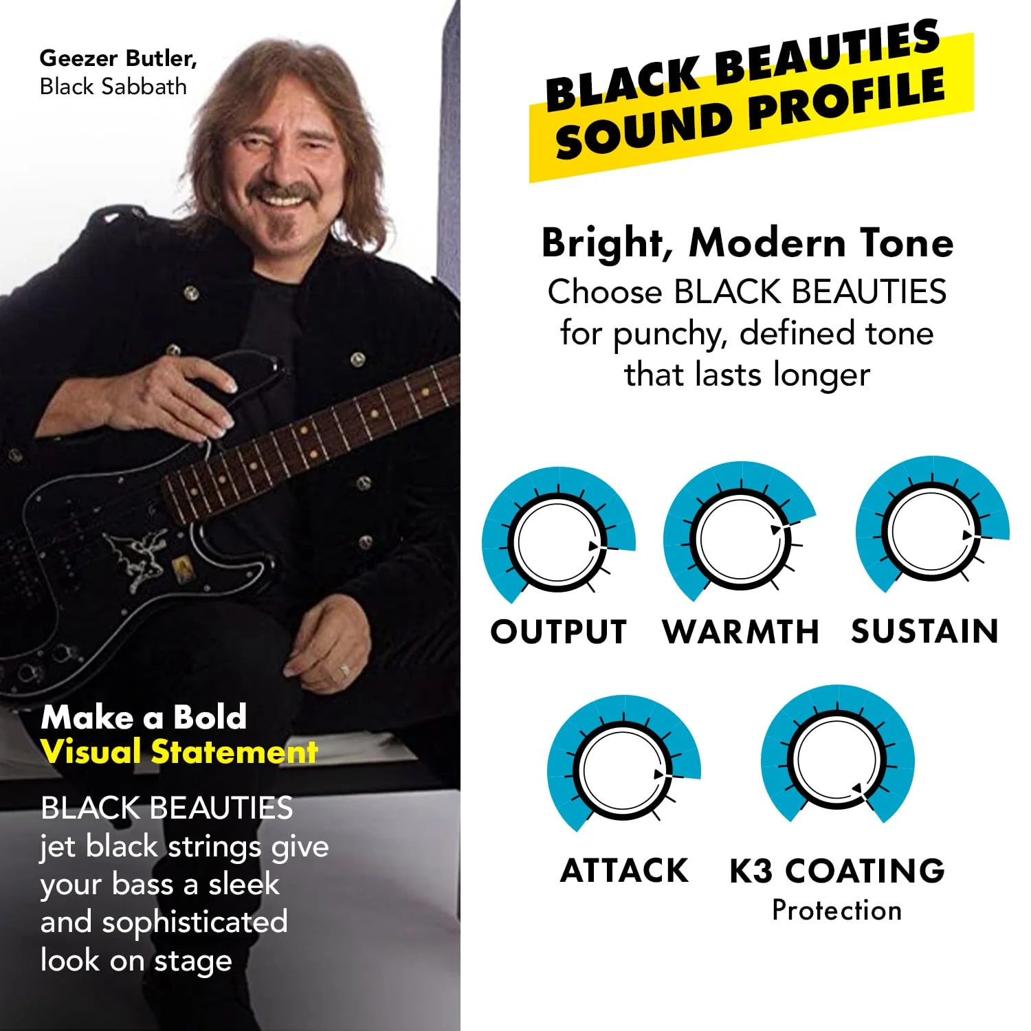 DR Strings Bass Guitar Strings, Black Beauties - Black Coated, 50-110 (BKBT-50) 4-String(50-110) - Image 4
