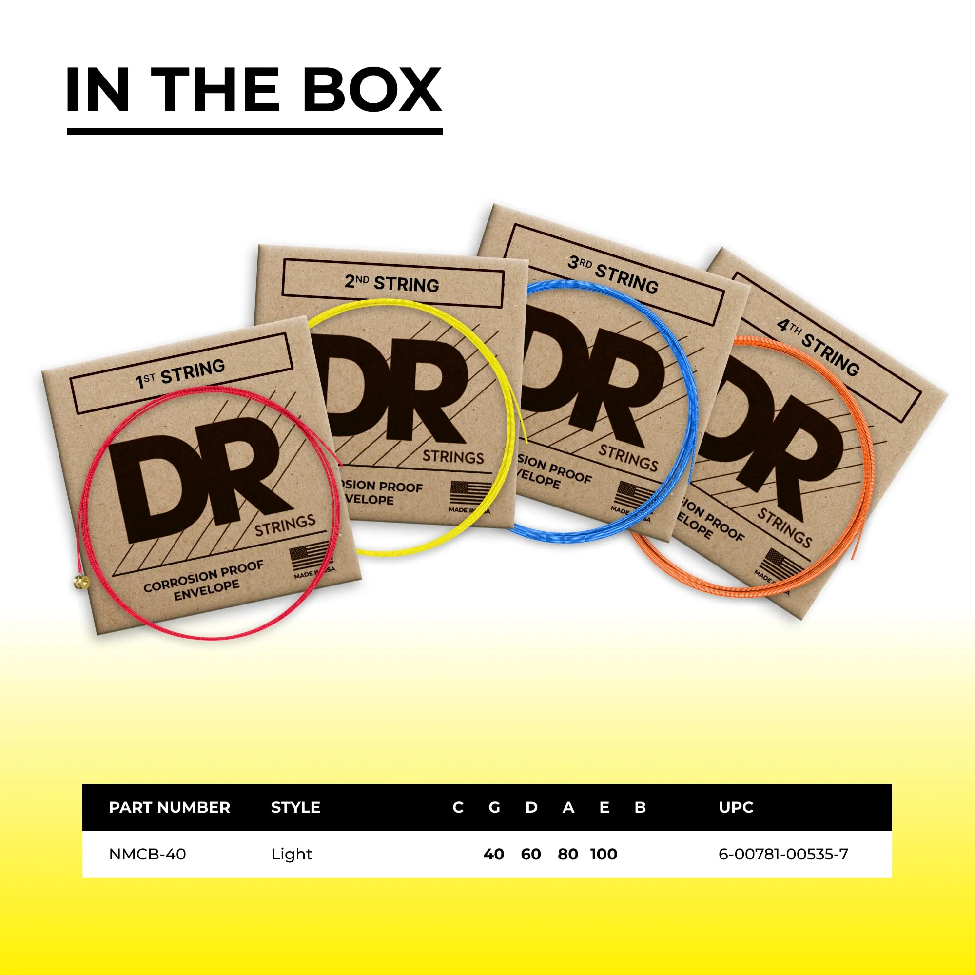 DR Strings HI-DEF NEON Bass Guitar Strings (NMCB-40) - Image 4