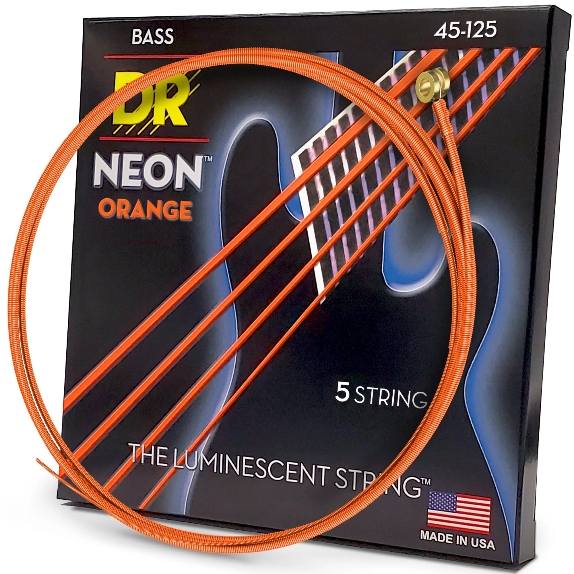DR Strings HI-DEF NEON Bass Guitar Strings (NOB5-45)