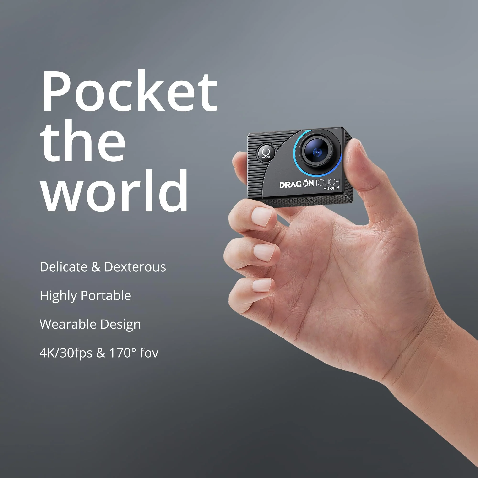 Dragon Touch Action Camera 4K 20MP 30FPS 100FT Waterproof Underwater Camera 170° Wide Angle WiFi Sports Cam with Remote 2 Batteries and Mounting Accessories Kit - Image 8