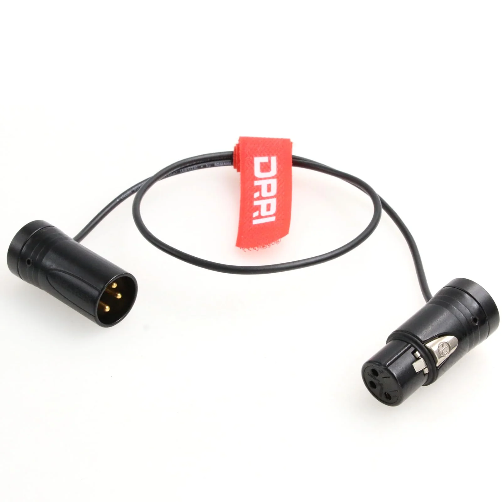DRRI Low-Profile NEUTRIK XLR 3Pin Female to Male Audio Cable for Sound Devices 302 552 633 688 788T|Zaxcom Device|Sennheiser MKE 600 Black