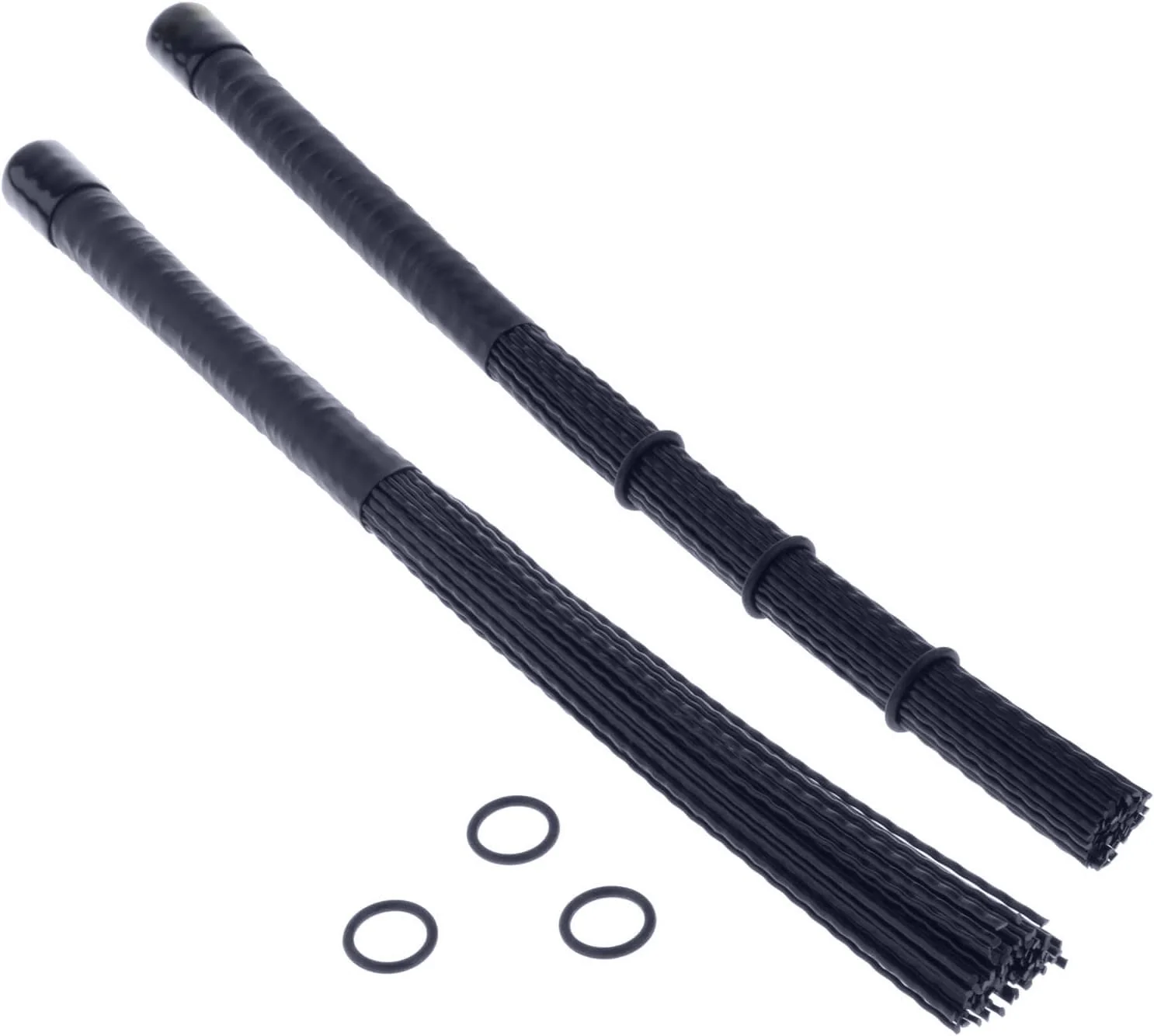 Drum brush Kit Nylon Cajon Brushes Light & Standard Size 1 Pair Retractable Nylon Brush Stick with Comfortable Rubber Handles for Cajon Jazz Percussion Accessories (Black) - Image 2