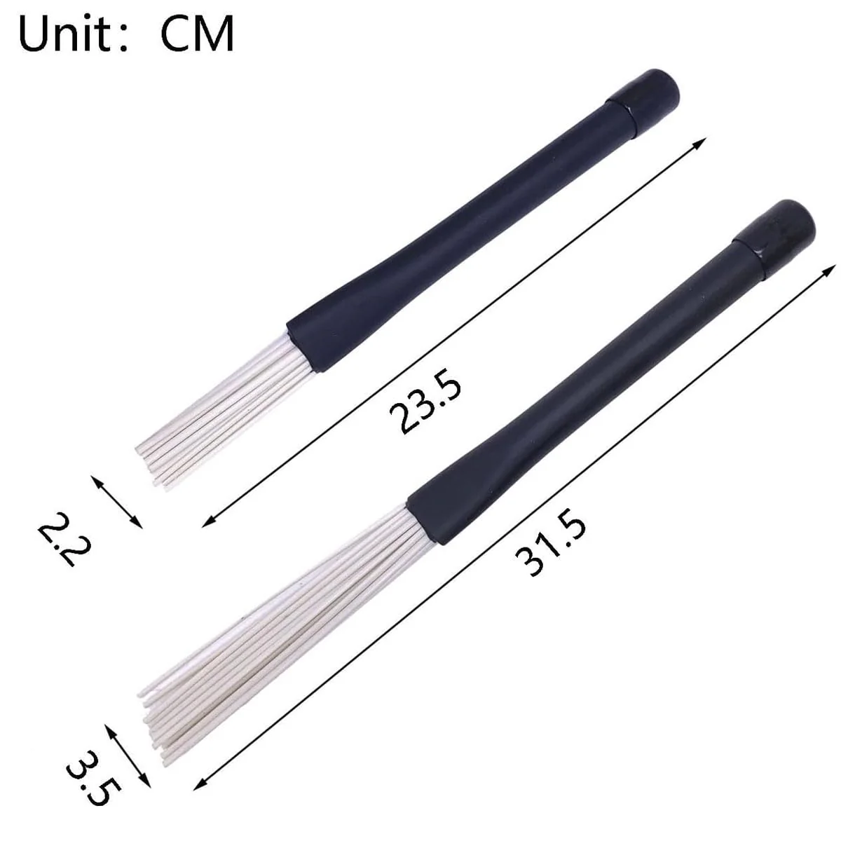 Drum brush Kit Nylon Cajon Brushes Light & Standard Size 1 Pair Retractable Nylon Brush Stick with Comfortable Rubber Handles for Cajon Jazz Percussion Accessories (Black) - Image 4