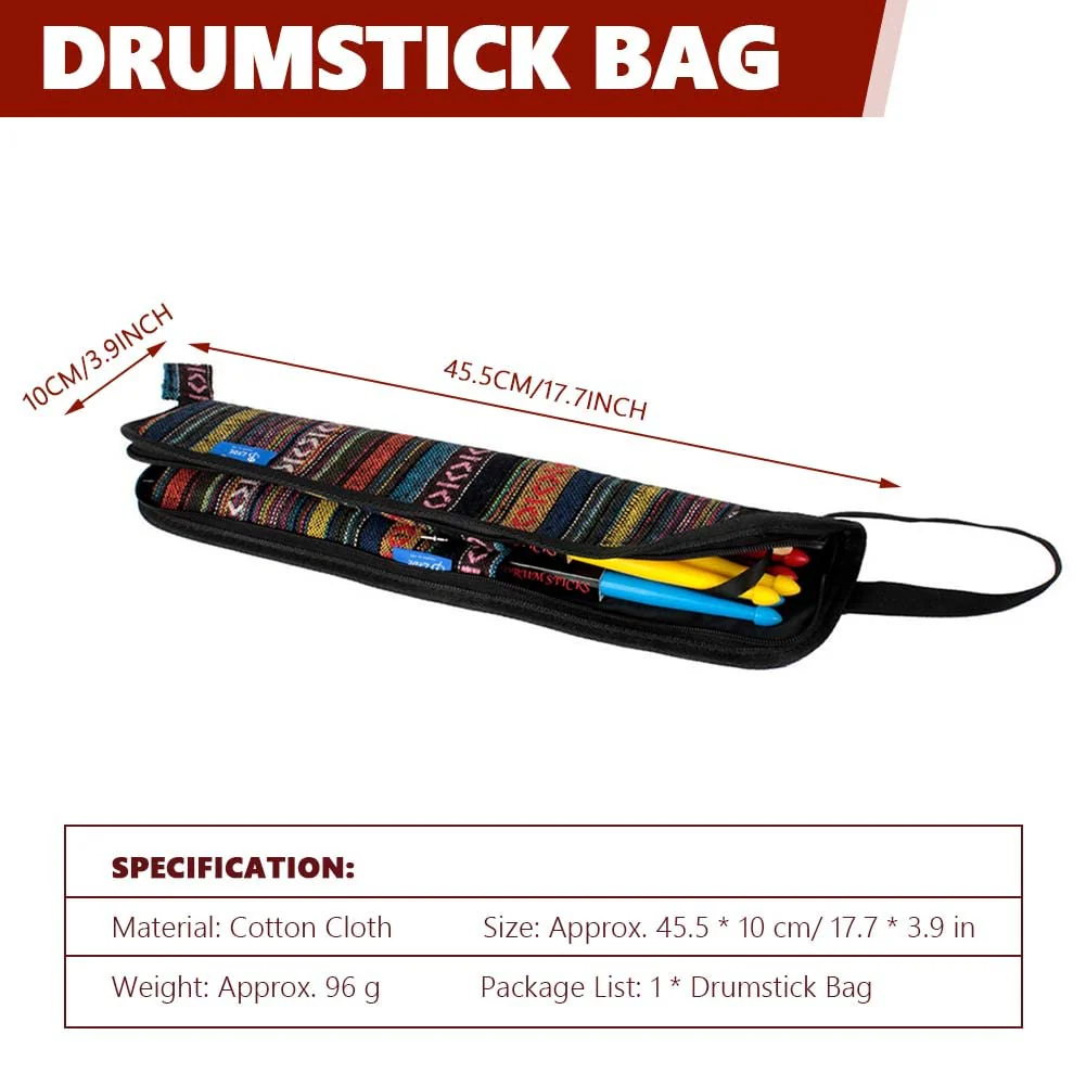Drum Stick Bag, Portable Drum Stick Case Hanging Bag Drumstick Bag with Handle Drum Stick Bag Drum Stick Bag Holder - Image 3