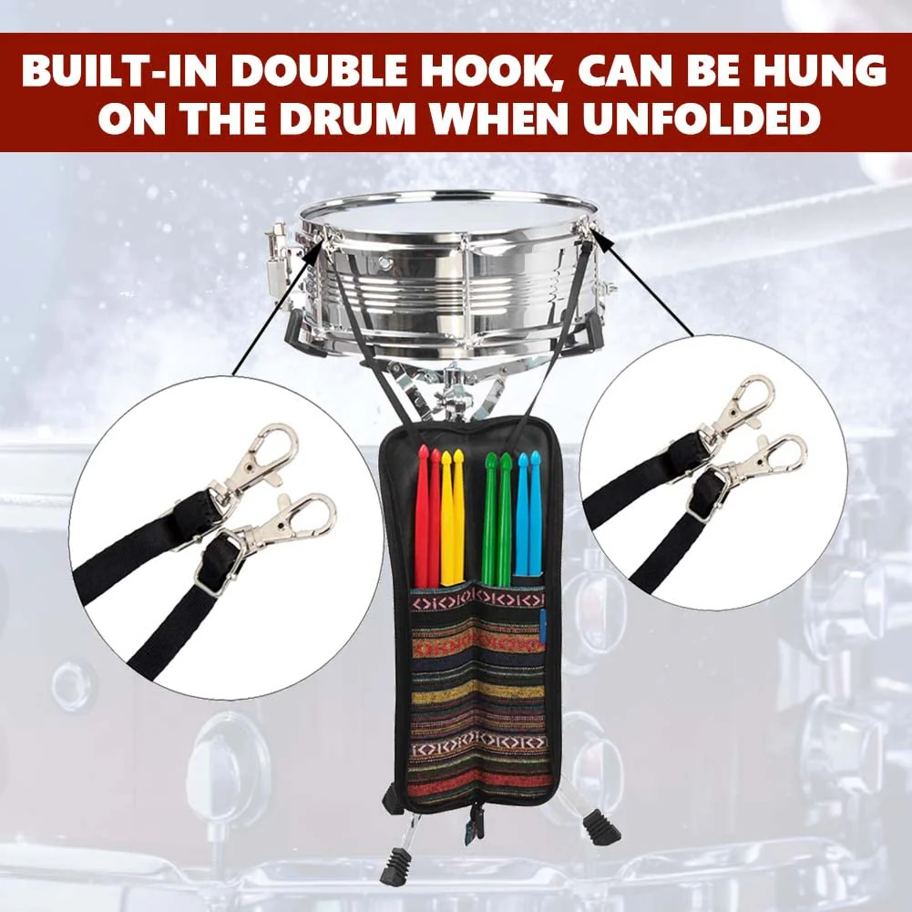 Drum Stick Bag, Portable Drum Stick Case Hanging Bag Drumstick Bag with Handle Drum Stick Bag Drum Stick Bag Holder - Image 5