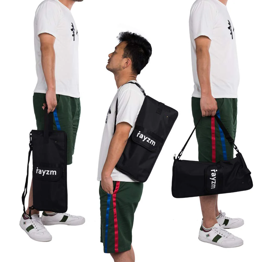 Drum Stick Bag with an External Pocket, Standard Nylon Stick Bag with a Carry Handle and Floor Tom Hooks, Inside 4 Slots Holds up to 12 Pairs of Drumsticks,Water Resistant Nylon - Image 4
