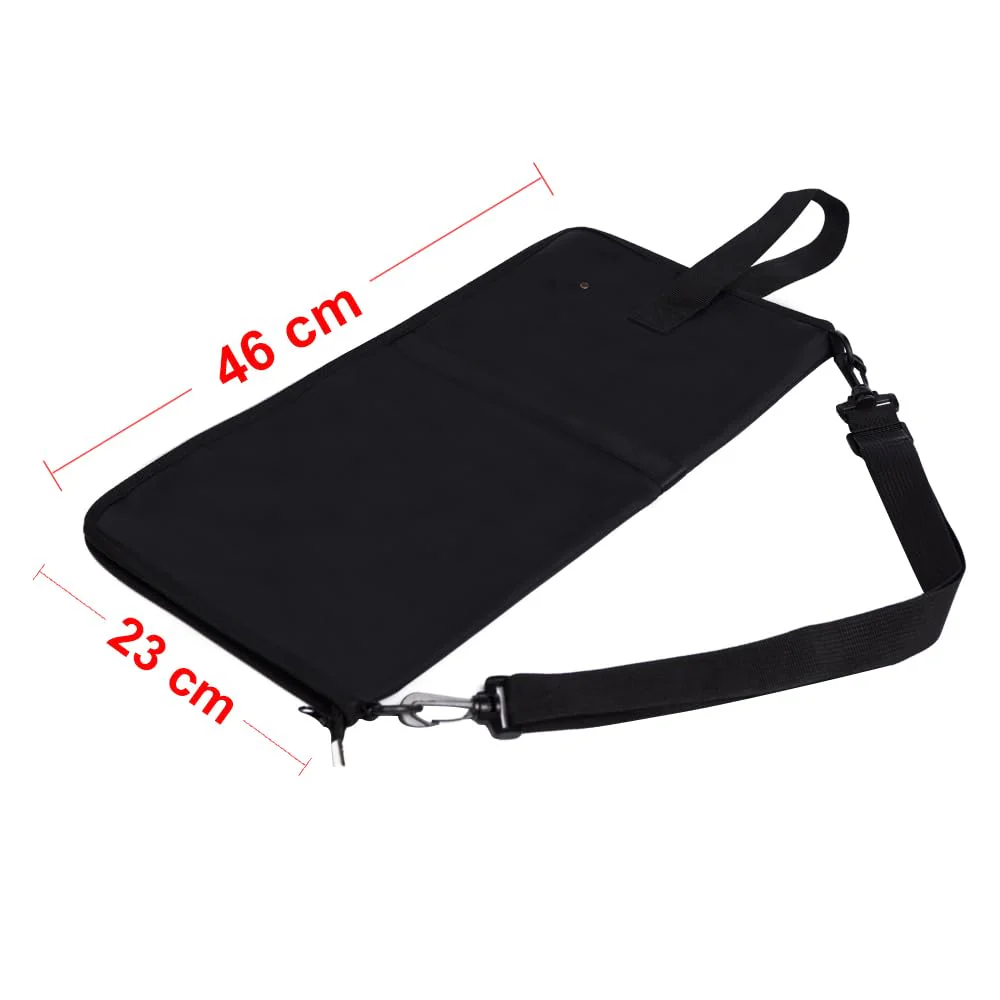 Drum Stick Bag with an External Pocket, Standard Nylon Stick Bag with a Carry Handle and Floor Tom Hooks, Inside 4 Slots Holds up to 12 Pairs of Drumsticks,Water Resistant Nylon - Image 5