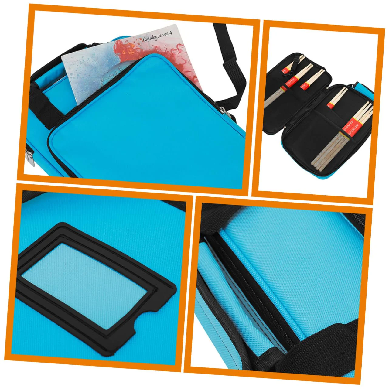 Drum Stick Storage Holders Drumstick Mallets Holder Mallets Holder Bag Stick Bag for Drumsticks Mallet Bag for Percussion Drum Stick Bag Drum Supply Carry Bag Oxford Cloth Thicken Blue 45.5x28x4cm - Image 8