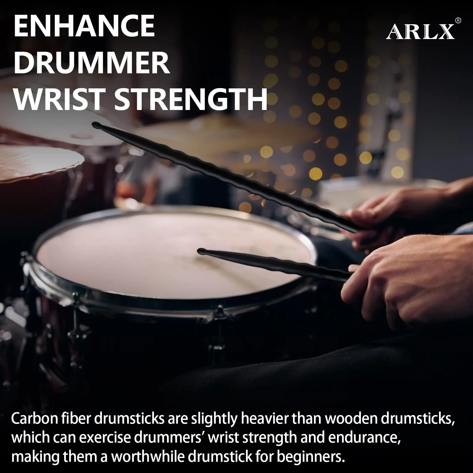 Drum Sticks 5a Drumstick 1 Pack Carbon Fiber Drumsticks balck - Image 4
