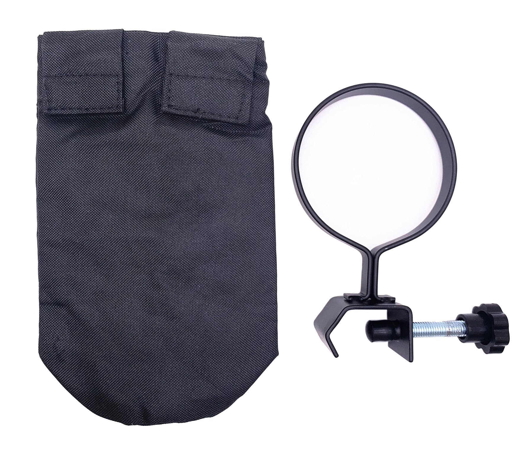 Drum Sticks Holder Clamp-On Drumstick Container Bag 9" x 4" with Aluminum Clamp for Drumsticks Mallets Brushes Up to 10 Pairs Drum Set Accessories Black - Image 2