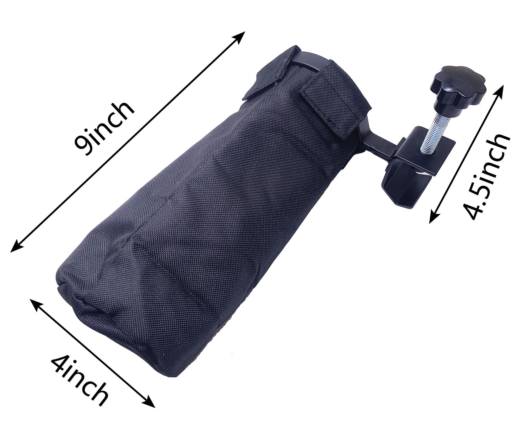 Drum Sticks Holder Clamp-On Drumstick Container Bag 9" x 4" with Aluminum Clamp for Drumsticks Mallets Brushes Up to 10 Pairs Drum Set Accessories Black - Image 5