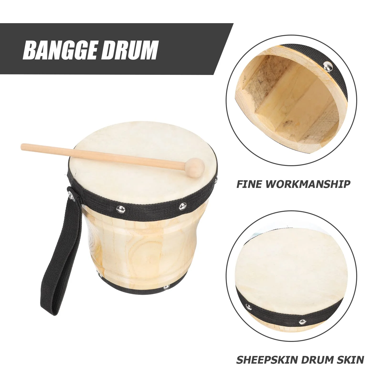 Drums Drums Drums Baby Bongos Congas 1 Set Drum Professional Sheepskin Drum Percussion Instrument Kids Drums Bongos Conga Drum Conga Drum Drum Kit - Image 6