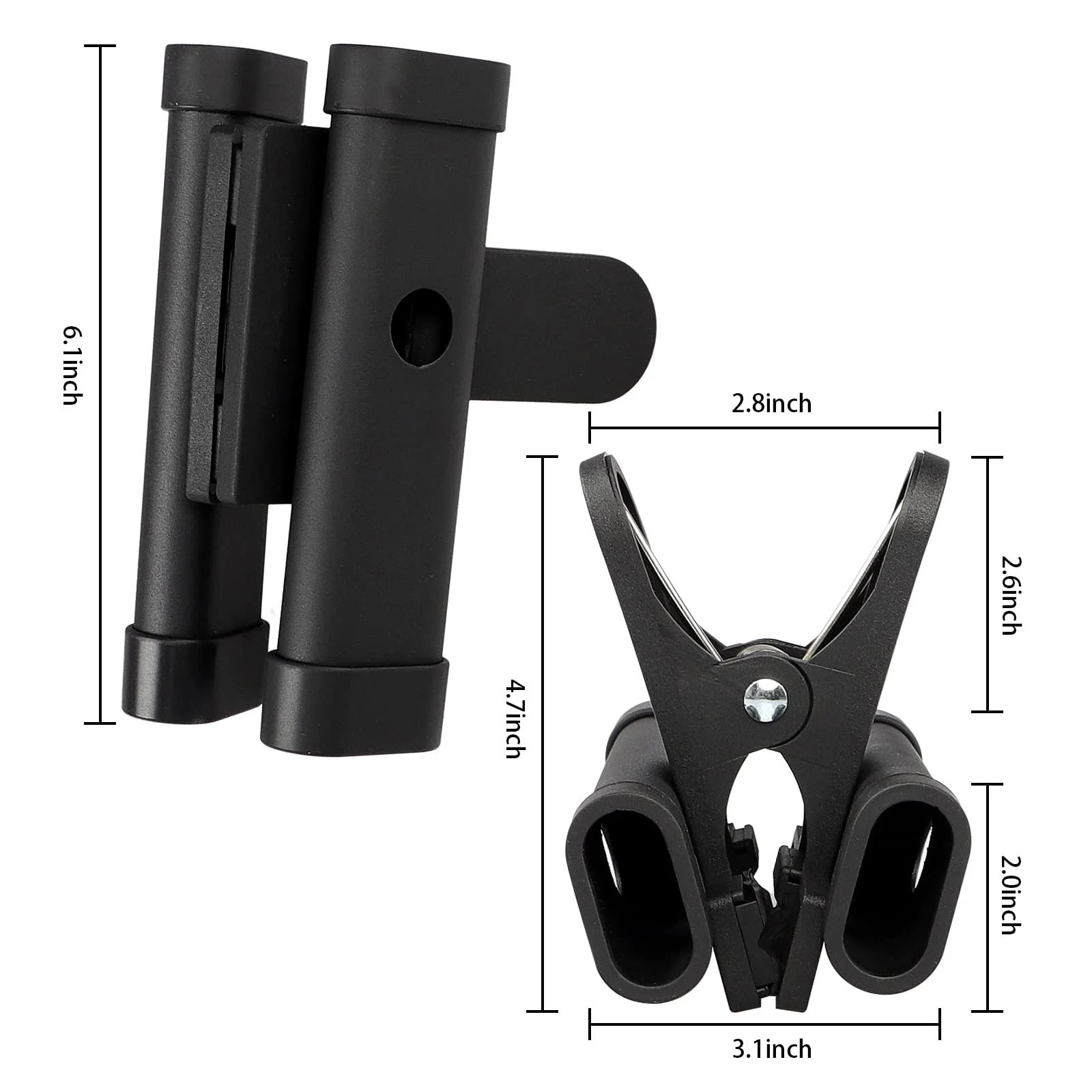 Drumstick Holder, Drum Sticks Holder for Drum Set, Clamp On Drum Stick Holder Clip, Drumstick Grabber, Angle Adjustable, Attaches to Any Cymbal Stand or Tubular Hardware, Holds up to Two Pairs - Image 5