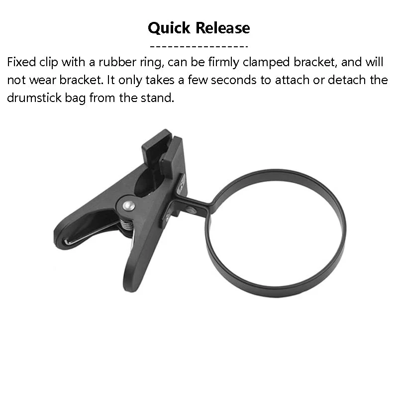 Drumstick Holder Large Capacity Oxford Cloth Drumstick Bag Quick Release Fixing Clip - Image 5