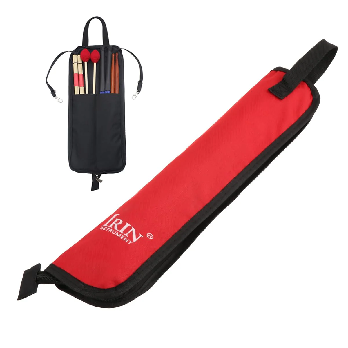 Drumsticks Bag Drum Sticks Bag Holder Drumstick Percussion Carrying Case Handbag Oxford Bag Gift for Drummers, Beginners in Band (Red) Red