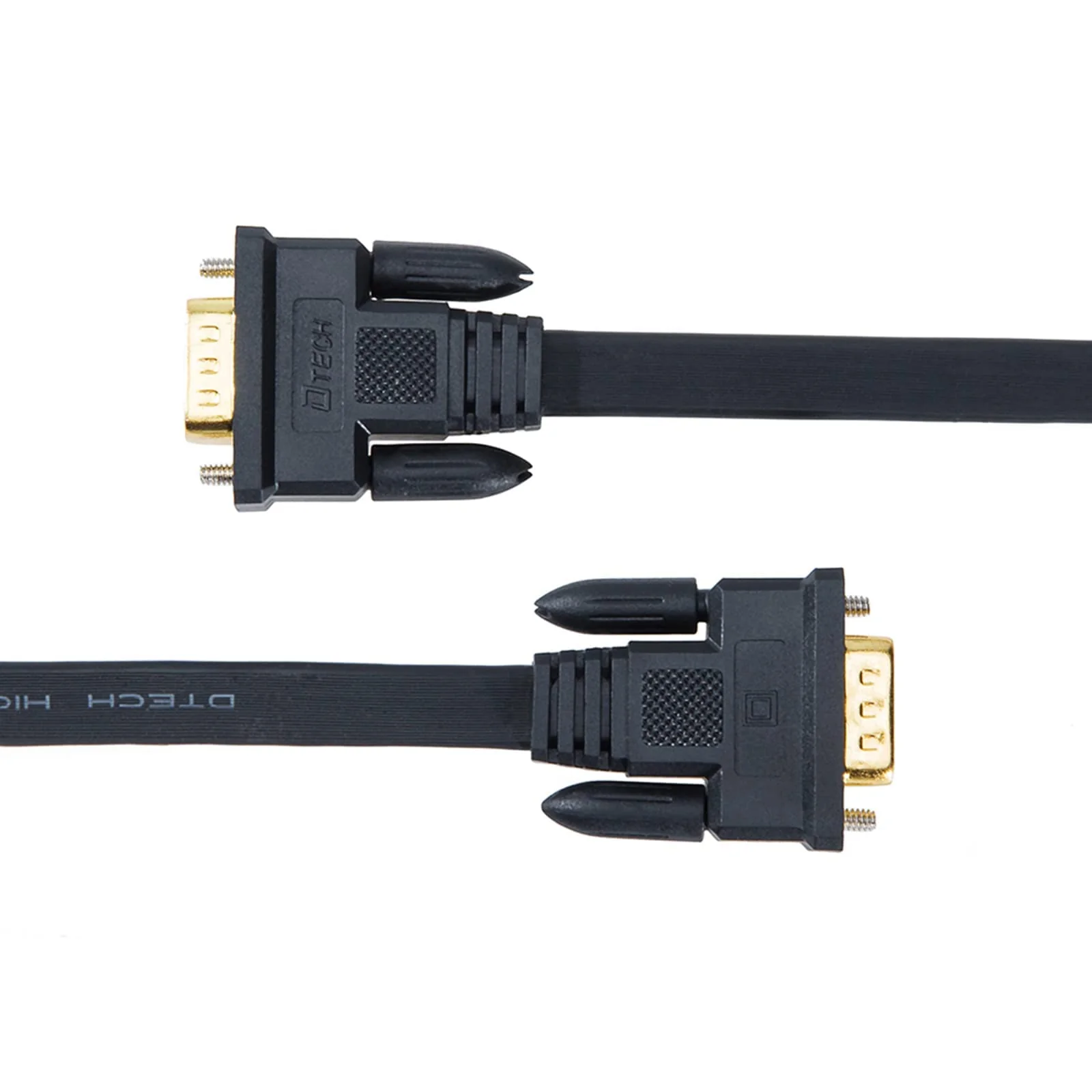 DTech 10ft Ultra Thin Flat Computer Monitor VGA Cable 15 Pin Male to Male Connector SVGA Wire 10 Feet - Black - Image 4