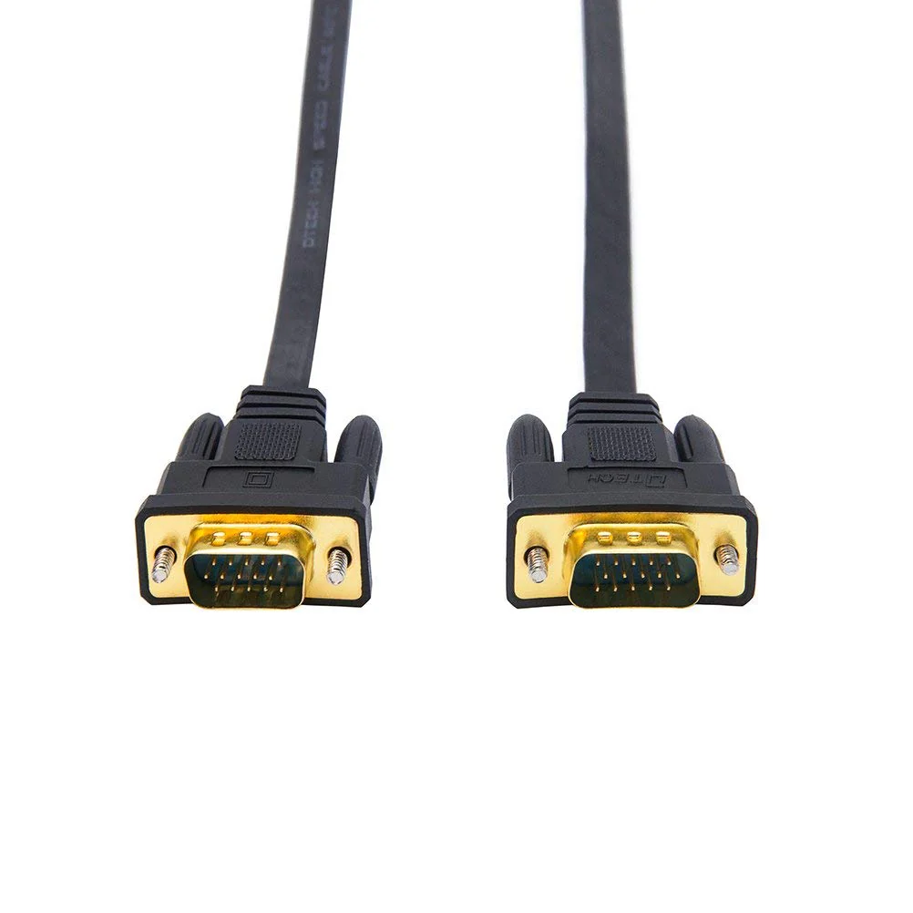 DTech 10m Ultra Thin Flat Computer Monitor VGA Cable Long 32 Feet Male to Male 15 Pin Connector Standard SVGA Wire Black 32ft - Image 4