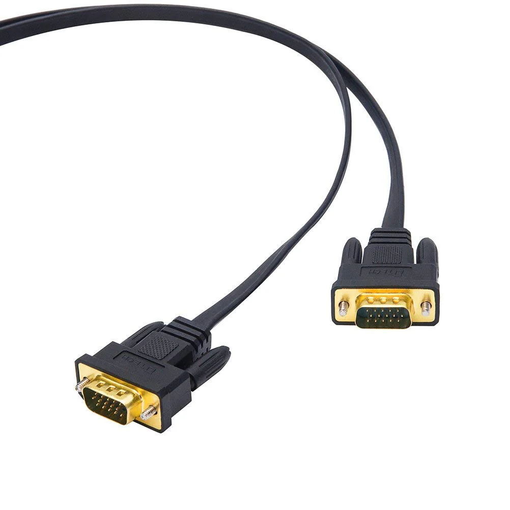 DTech 10m Ultra Thin Flat Computer Monitor VGA Cable Long 32 Feet Male to Male 15 Pin Connector Standard SVGA Wire Black 32ft - Image 5