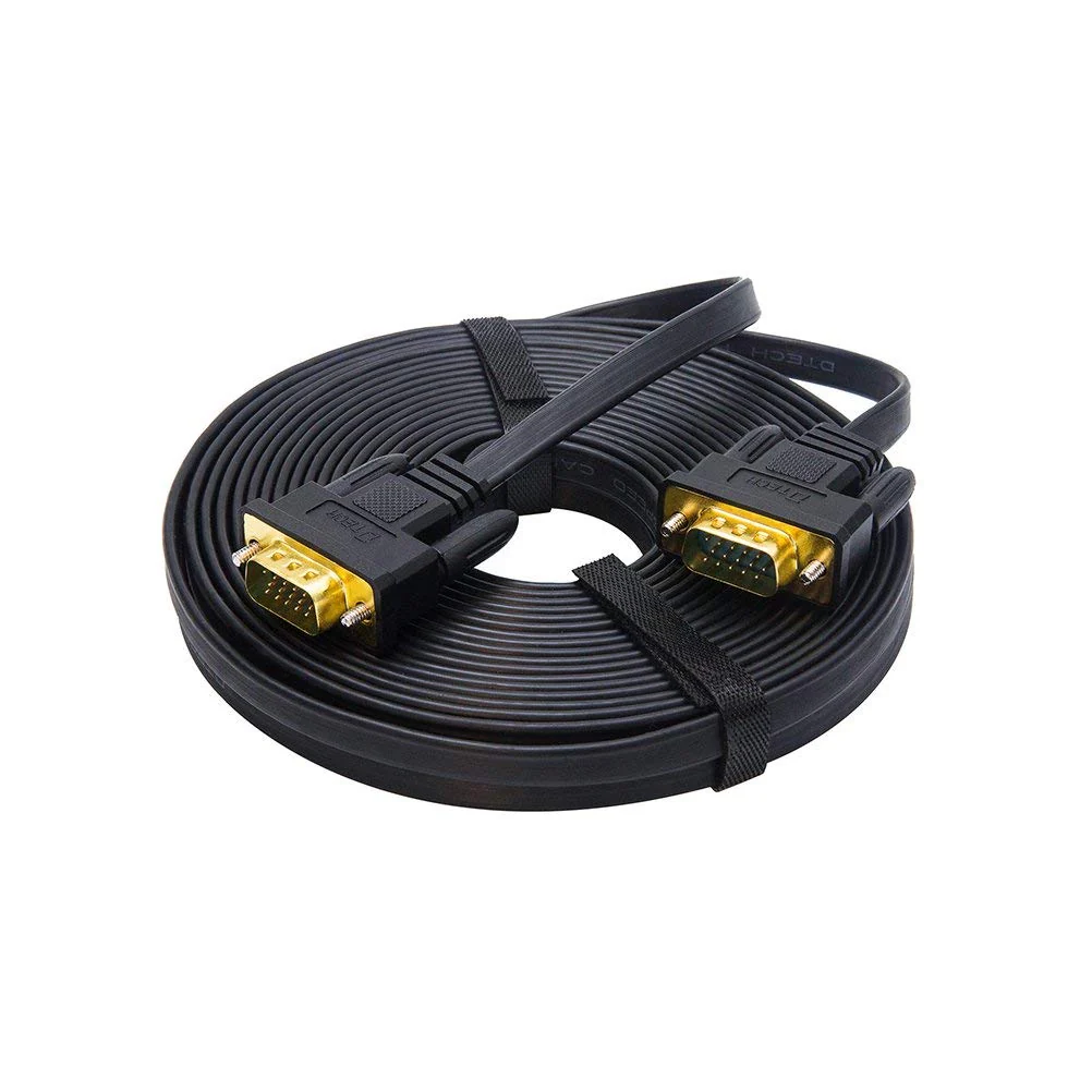 DTech 10m Ultra Thin Flat Computer Monitor VGA Cable Long 32 Feet Male to Male 15 Pin Connector Standard SVGA Wire Black 32ft - Image 6