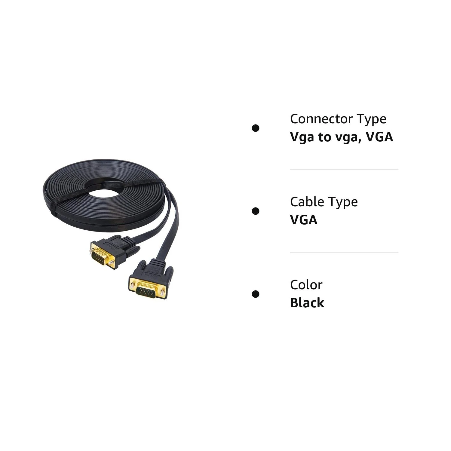 DTech 10m Ultra Thin Flat Computer Monitor VGA Cable Long 32 Feet Male to Male 15 Pin Connector Standard SVGA Wire Black 32ft - Image 8