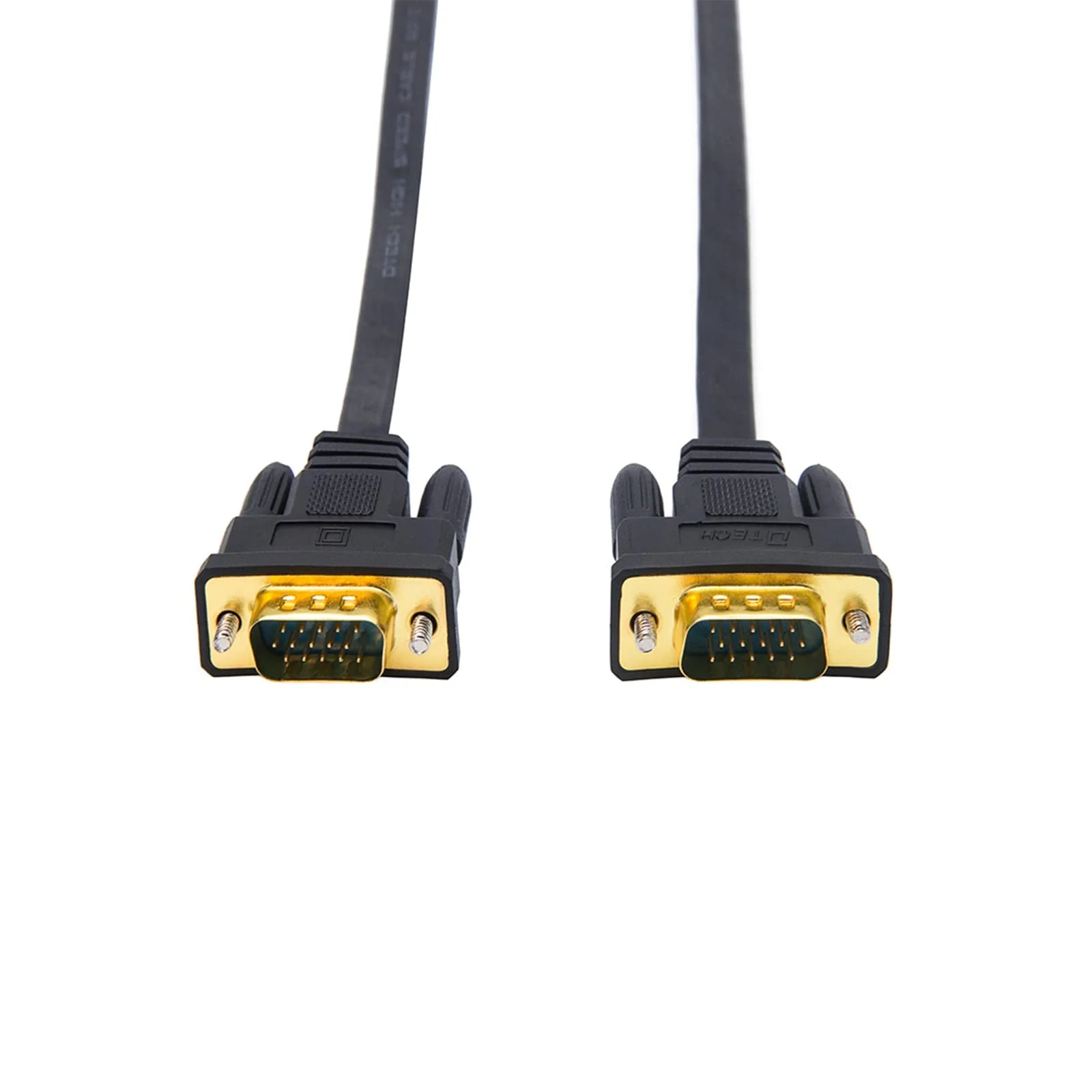 DTech 5M Ultra Thin Flat Type Computer Monitor VGA Cable Standard 15 Pin Male to Male Connector SVGA Wire 16 Feet - Black 16ft - Image 4
