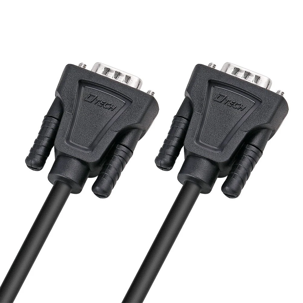 DTECH DB9 RS232 Serial Cable Male to Male Null Modem Cord Full Handshaking 7 Wire Crossover for Data Communication (10 Feet, Black) 10ft - Image 6