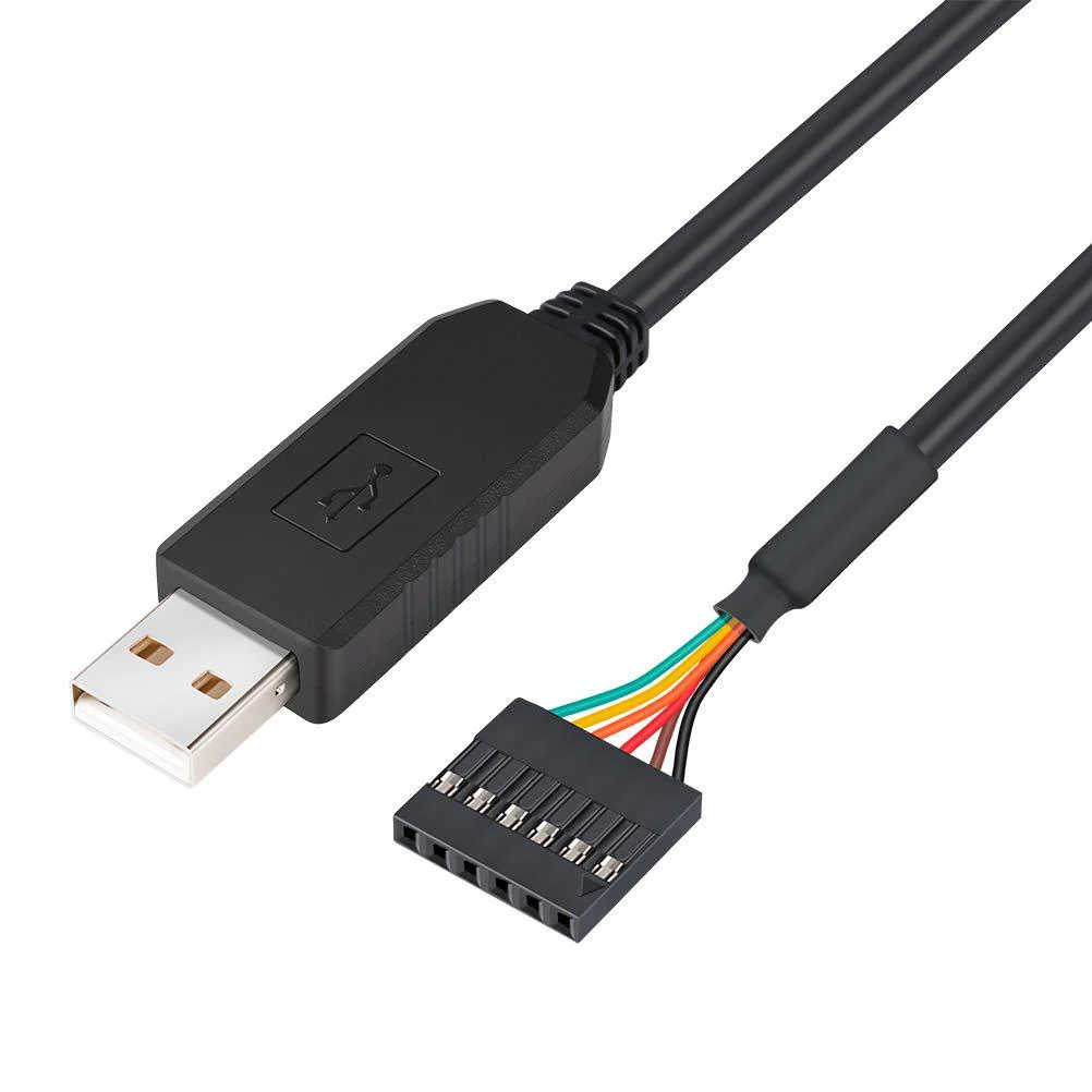 DTECH FTDI USB to TTL Serial 5V Adapter Cable 6 Pin 0.1 inch Pitch Female Socket Header UART IC FT232RL Chip Windows 10 8 7 Linux MAC OS (6ft, Black) 6ft/1.8m