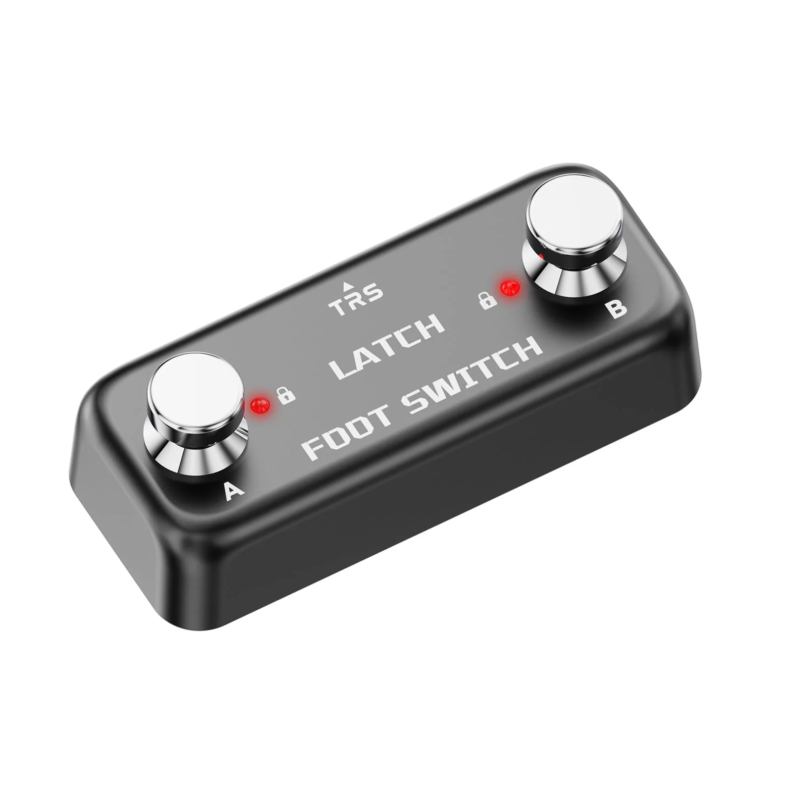 Dual Footswitch Latch Pedal 2-Way Pedal Foot Switch Controller Ampero Switch 6.35 mm, Latch Tap Switch For Guitar Effect Pedal Black