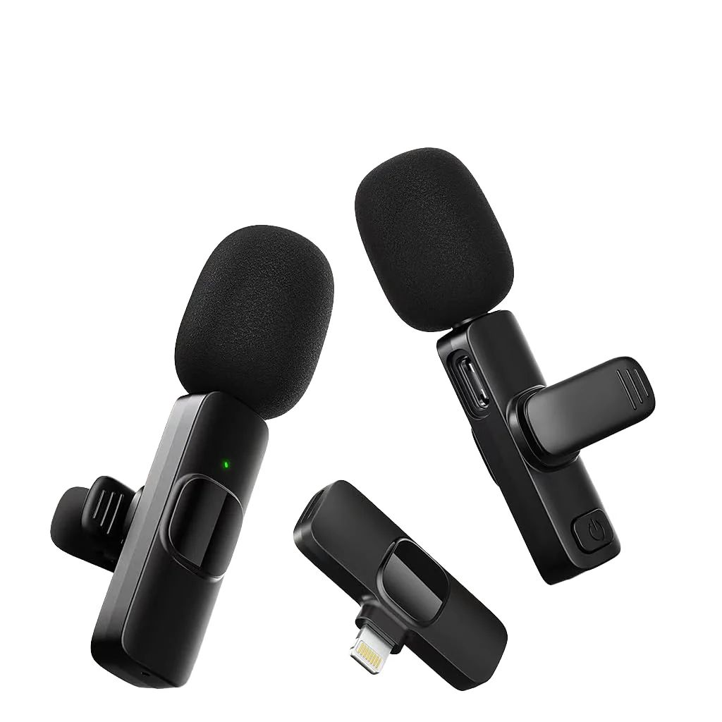 Dual Professional Wireless Lavalier Lapel Microphone for iPhone, iPad, Mini Video Recording Mic for Interview Video Podcast Vlog YouTube & Livestream, Noise Reduction, Plug & Play