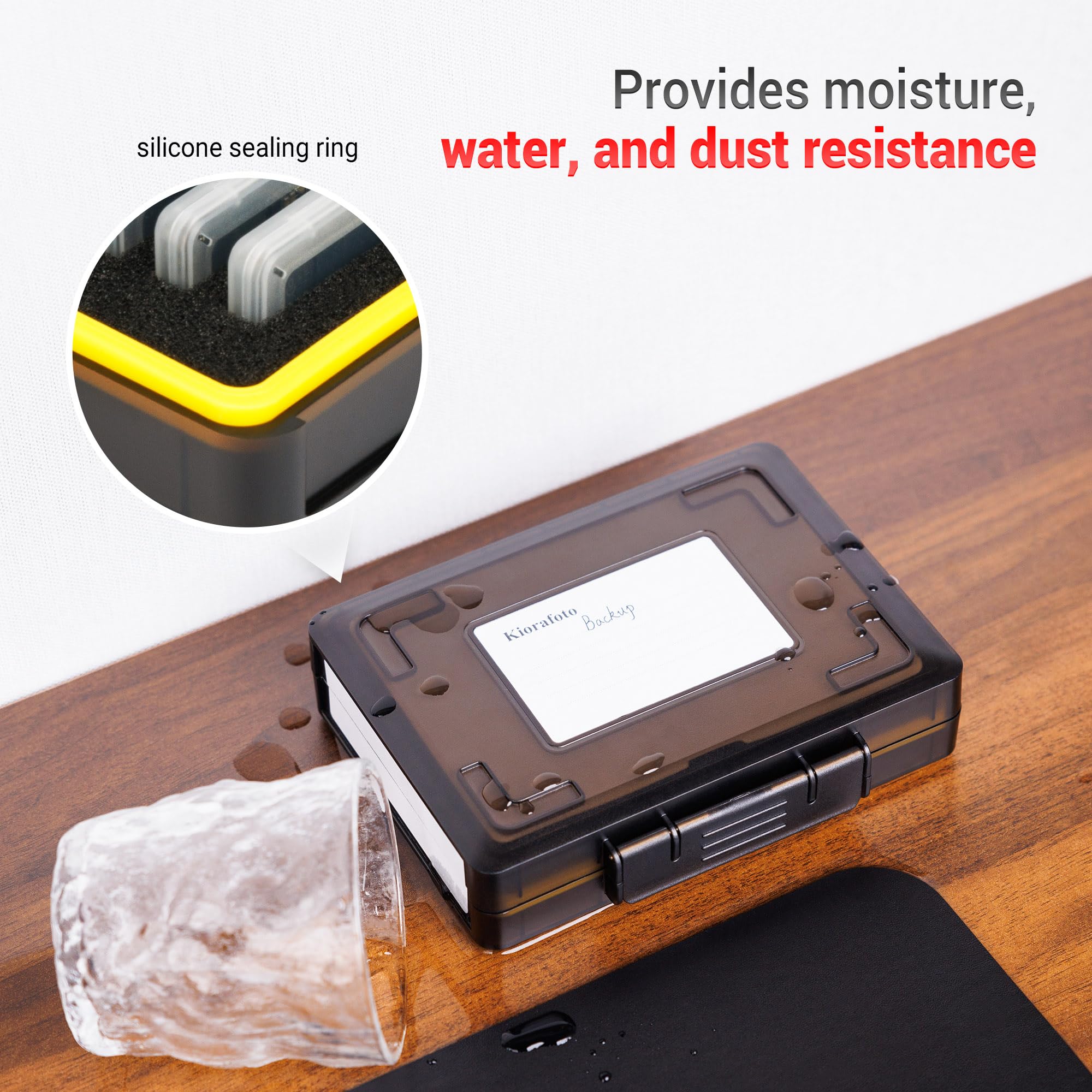 Dual Protect Hard M.2 SSD Holder with 12 PCS Individual Clear M.2 NVMe Case for M.2 2280 2260 2242 2230 SSDs Storage, Water-Resistant & Shockproof M.2 2280 SSD Card Case with Label & Notepaper for 12PCS SSDs(with Hard Case) - Image 4