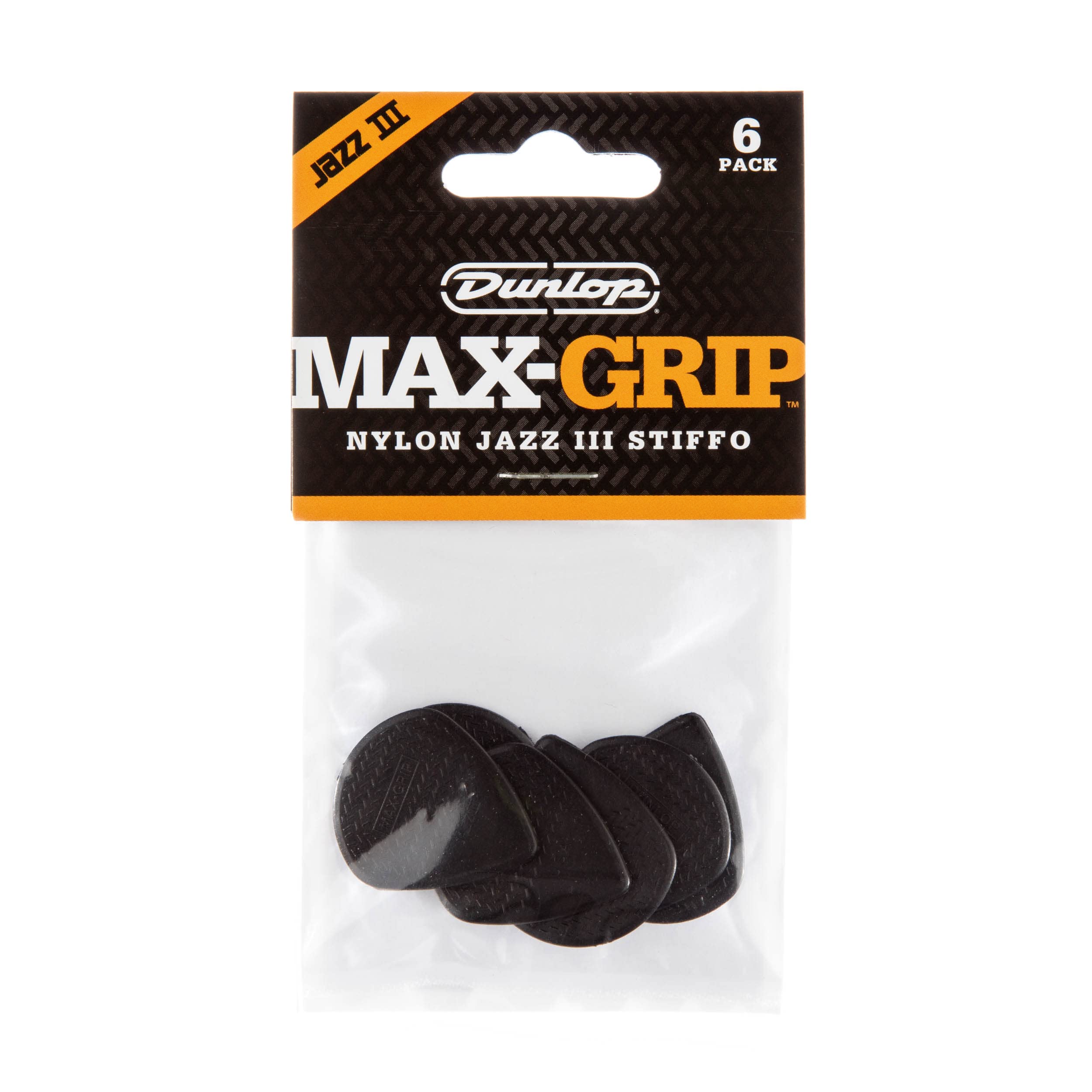 Dunlop 471P3C Max Grip Jazz III Carbon Fiber Guitar Picks, 6-Pack 6 Pack BLACK - Image 3