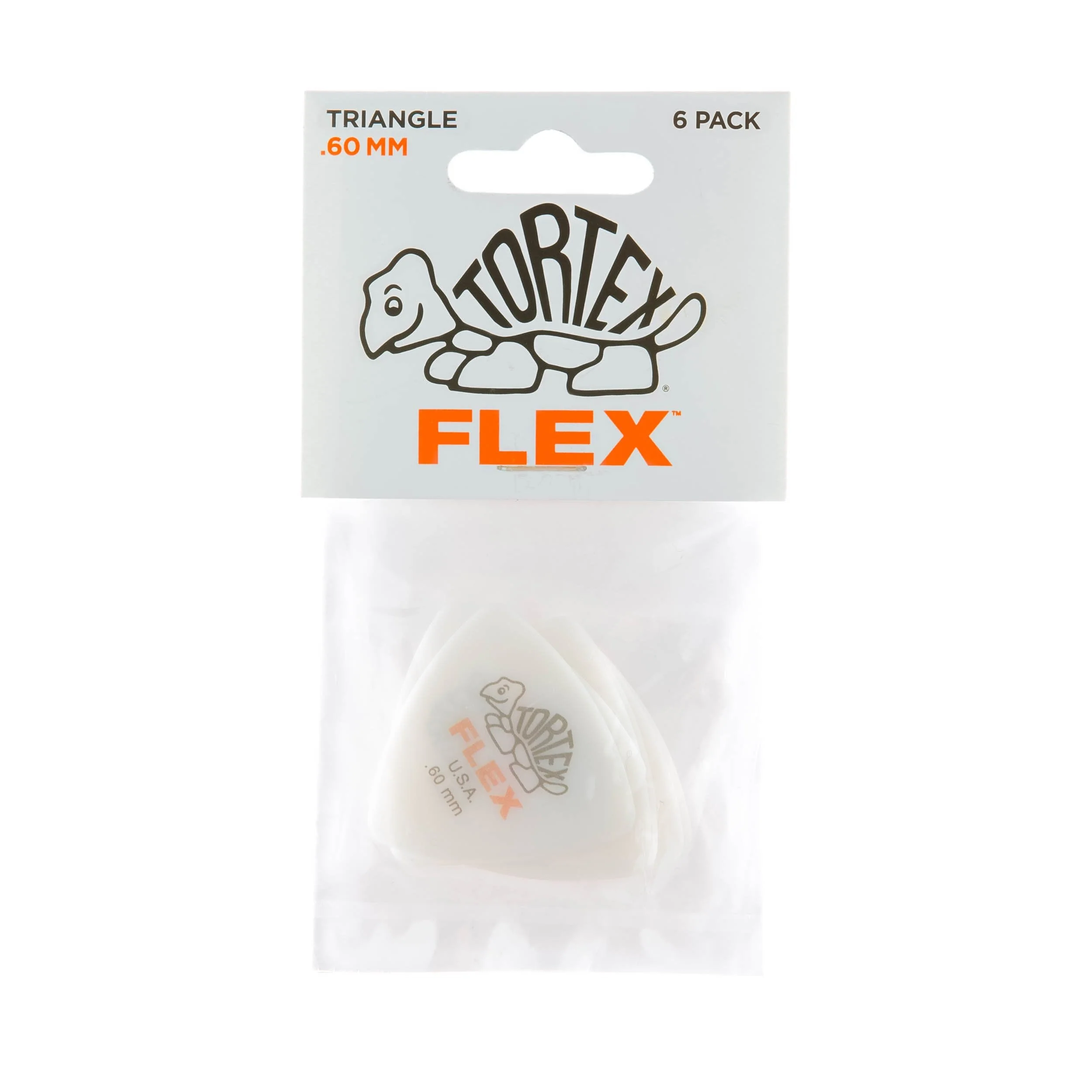 Dunlop Tortex Flex Triangle .60mm Orange Guitar Pick, 6 Pack 0.60mm - Image 3