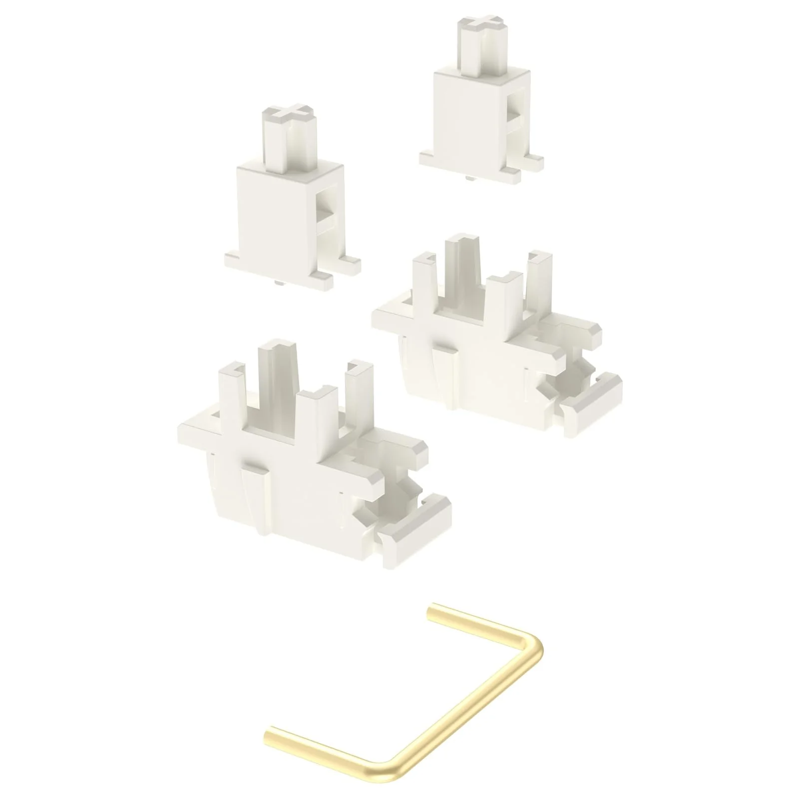 DUROCK Plate Mount Stabilizer V3, Innovative Pre-Clipped Stem for Minimum Wire Wobble 2U 6.25U 7U Keyboard Stabilizers (V3 Cream Gold 80% Kit) V3 Plate Cream Gold - Image 5