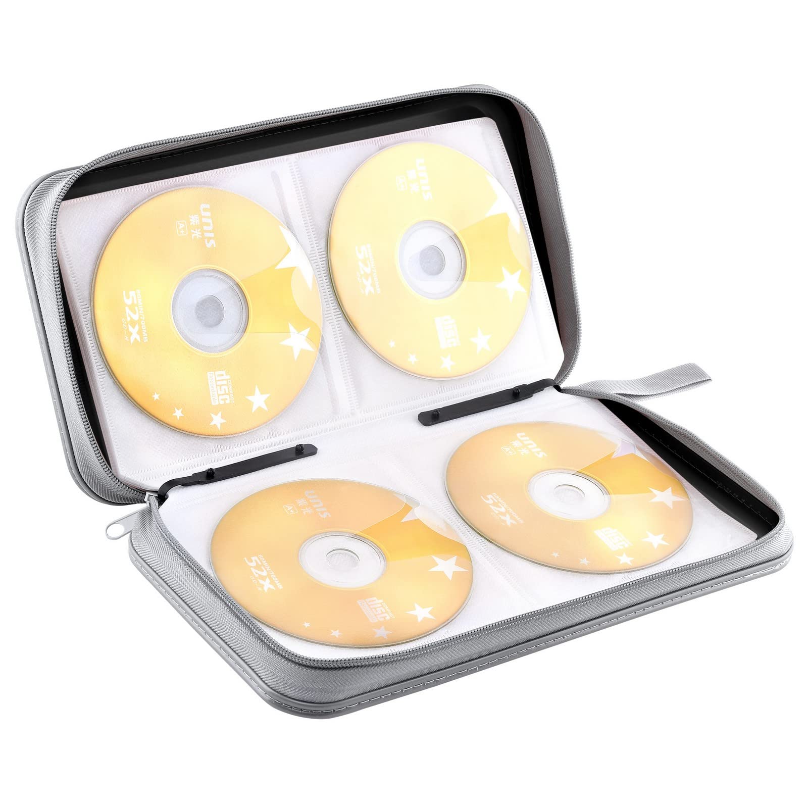 DVD Case, Bivisen CD Case Holder Wallet Binder 96 Capacity CD/DVD Cases Storage Holder Binder Organizer Wallet Book for Car Home Travel (Black) Black - Image 5